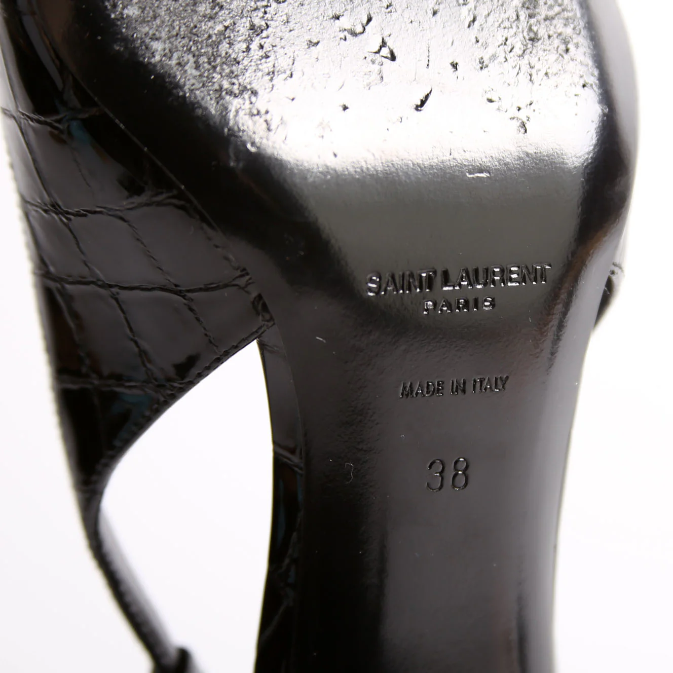 Vendome Crocodile Embossed Pointed Toe Slingback Kitten Heels Size 38 - Image 8