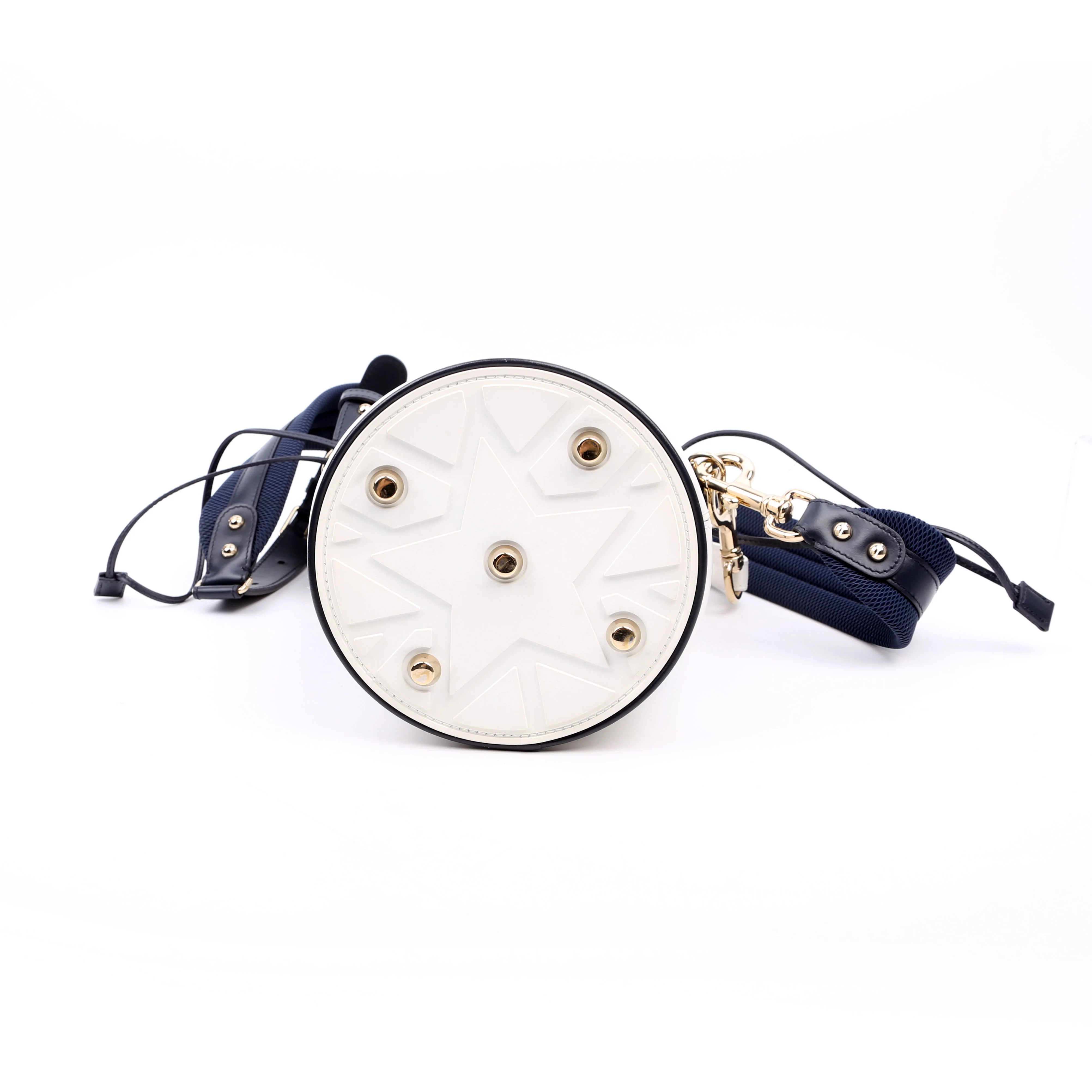 Vibe Bucket Bag Calfskin Small White/Navy - Image 5