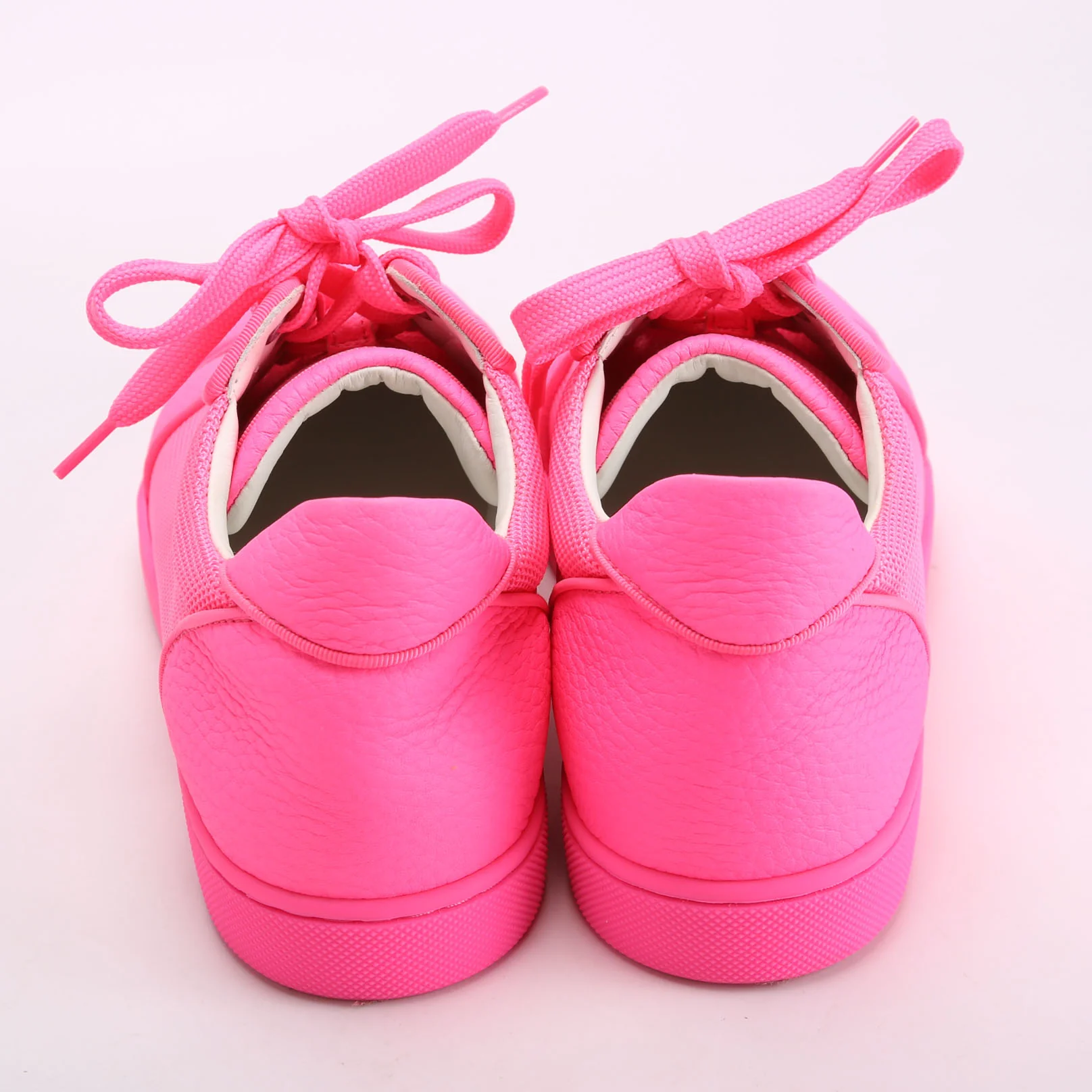 Vieira Mesh/ Leather Flat Sneakers Neon Pink Size 38.5 - Image 4