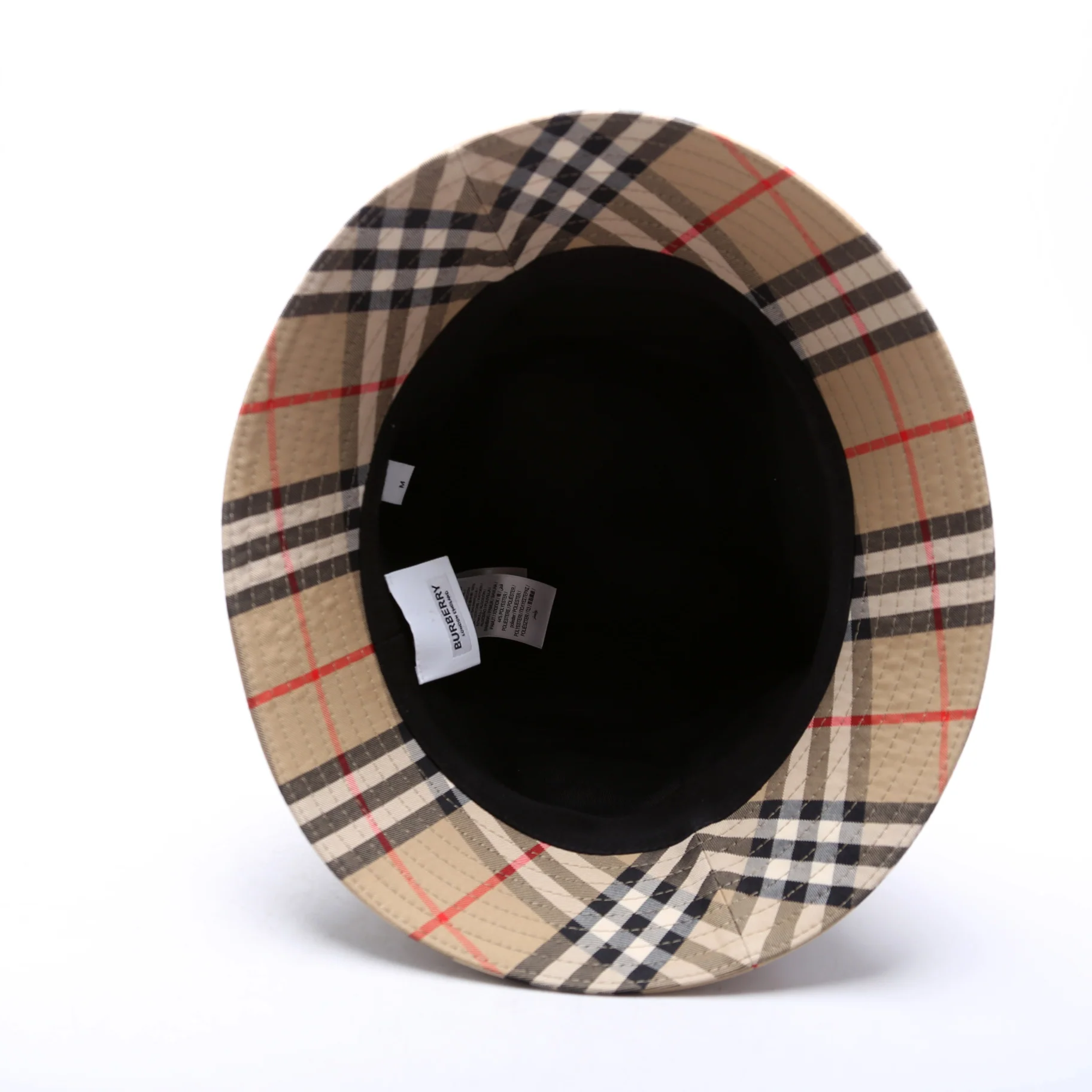 Vintage Check Bucket Hat Size Medium Tan - Image 4