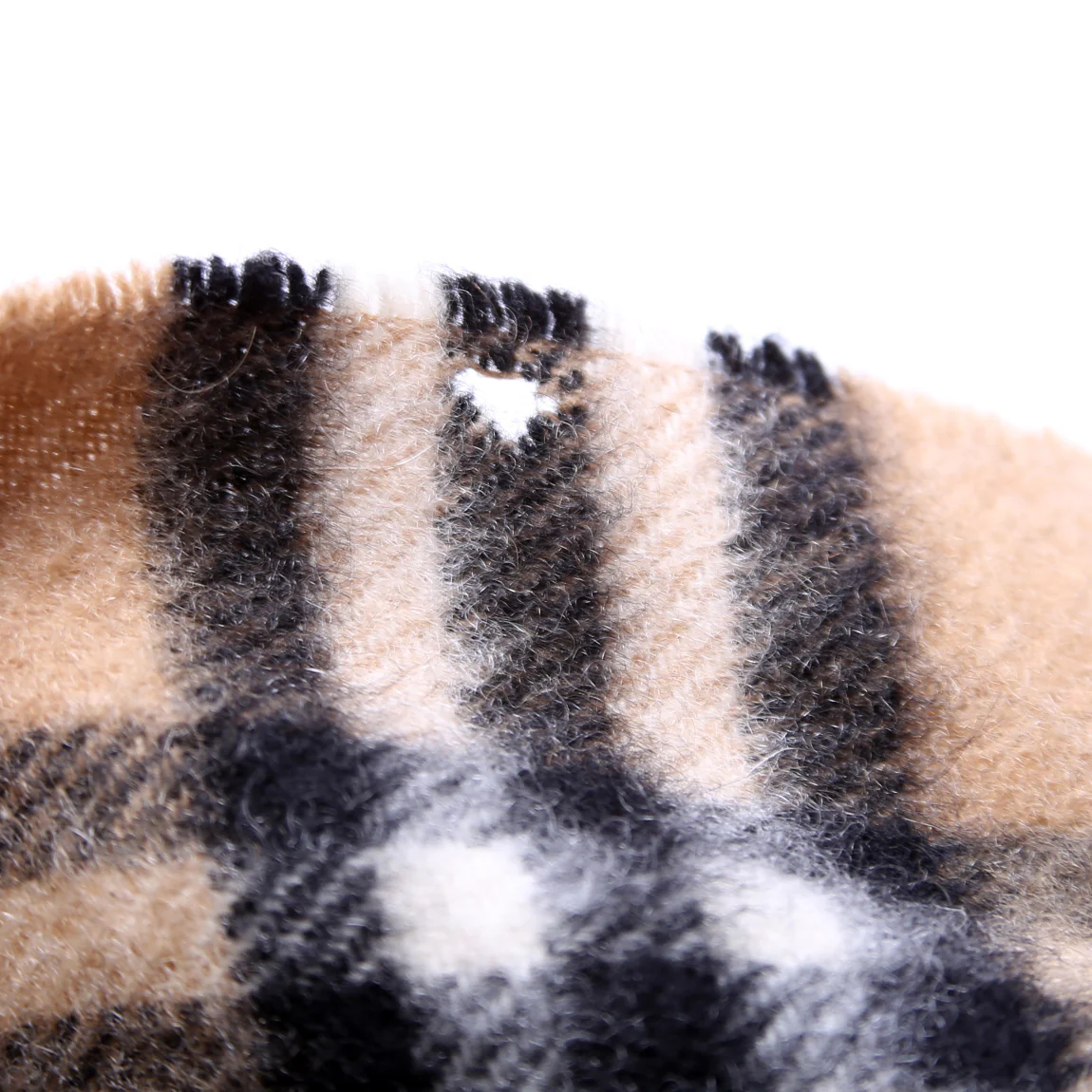 Vintage Check Fringe Cashmere Scarf - Image 7