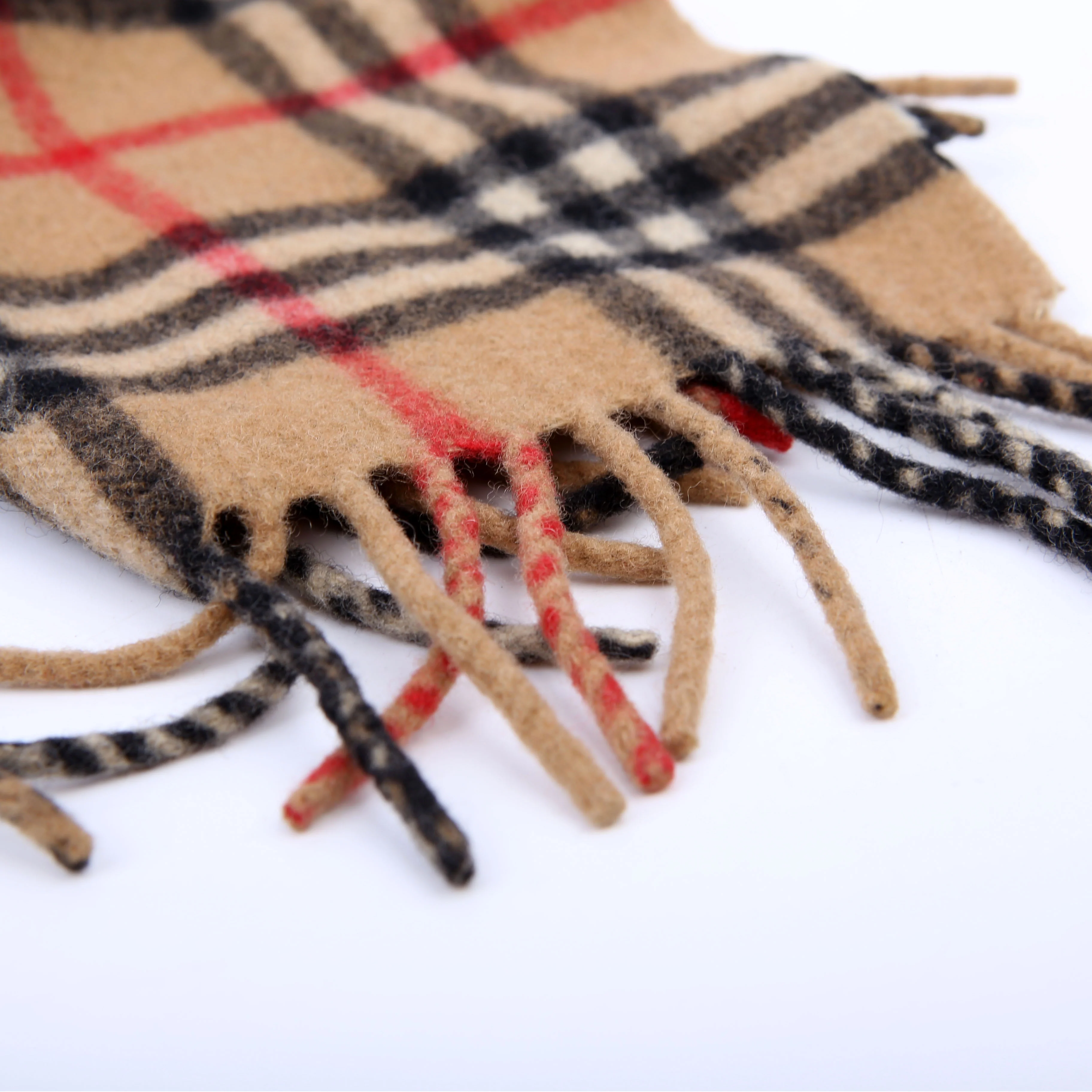 Vintage Check Fringe Cashmere Scarf - Image 2