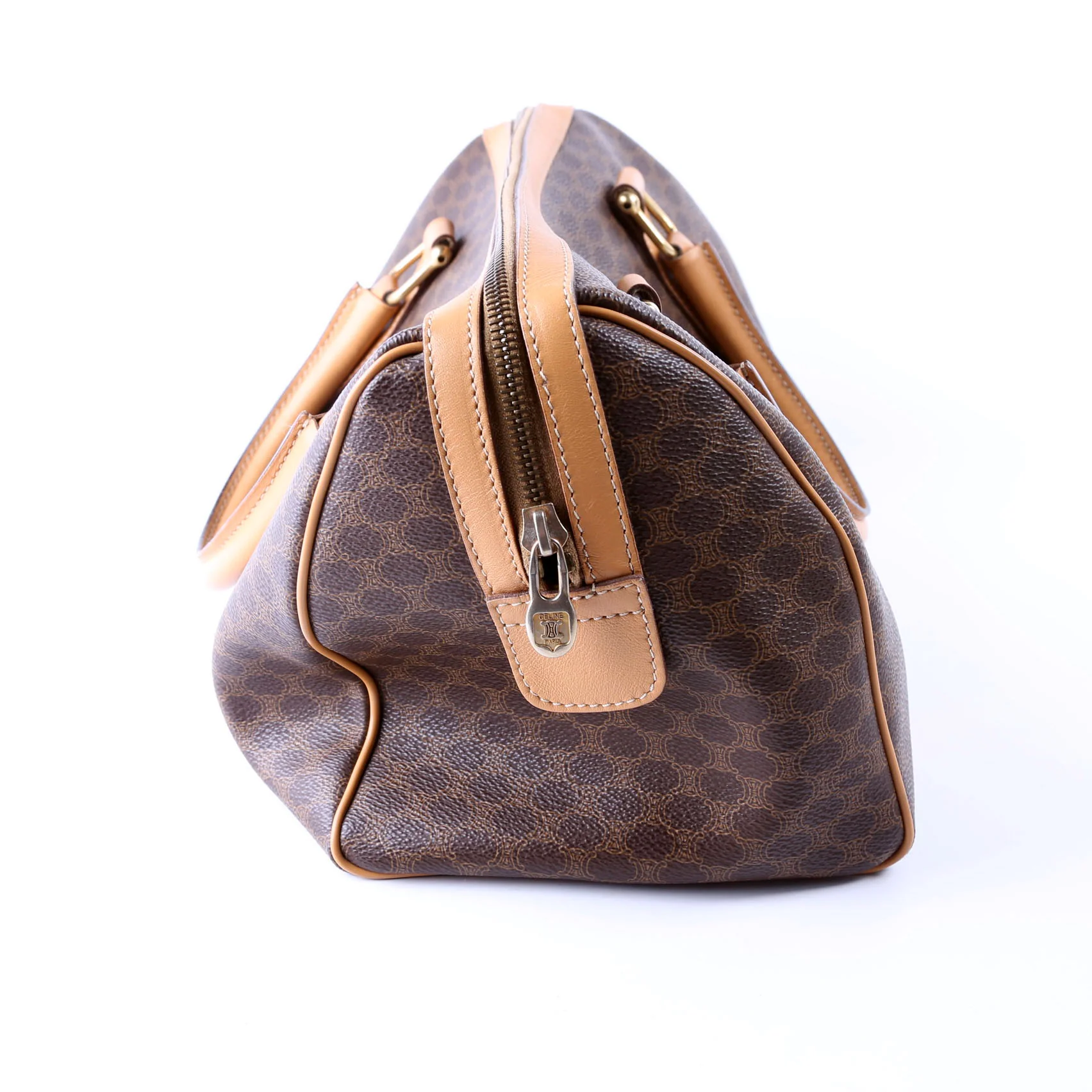 Vintage Leather/Canvas Boston Bag - Image 3
