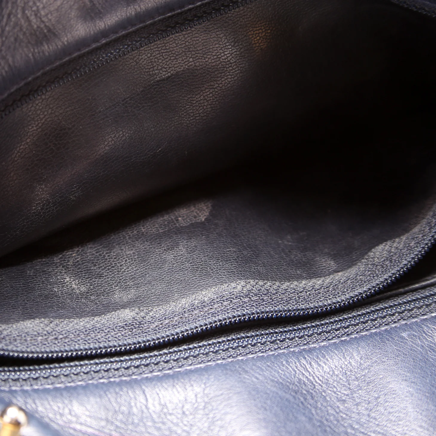 Vintage Shoulder Bag Lambskin Navy - Image 16