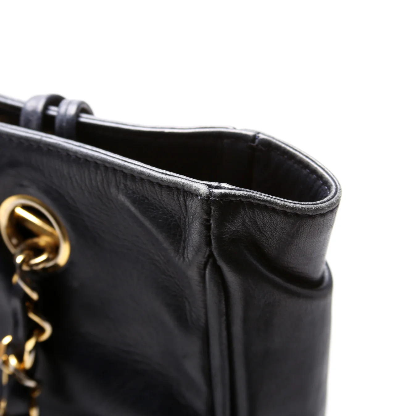 Vintage Shoulder Bag Lambskin Navy - Image 7