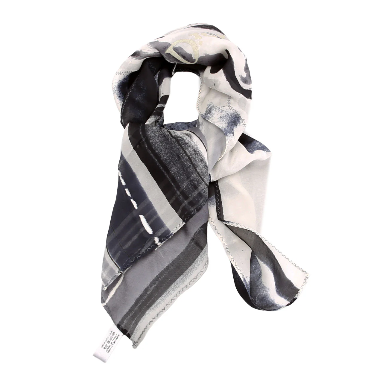 Vintage Square Silk 65CM Scarf Grey - Image 2