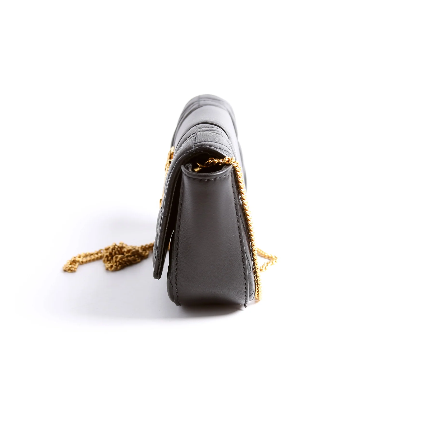 Virtus Quilted Leather Chain Bag Black - Image 5