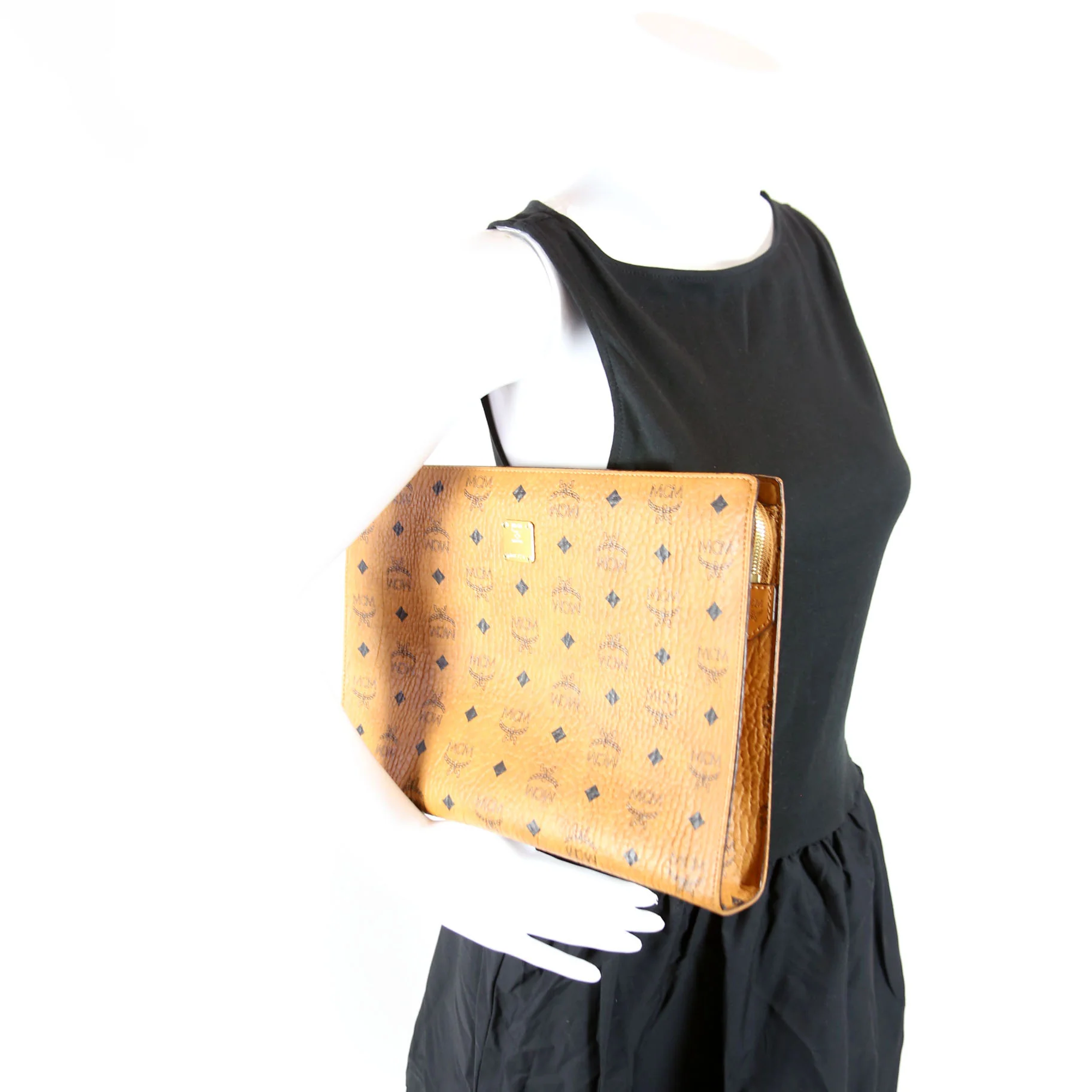 Visetos Large Zip Pouch Cognac - Image 10