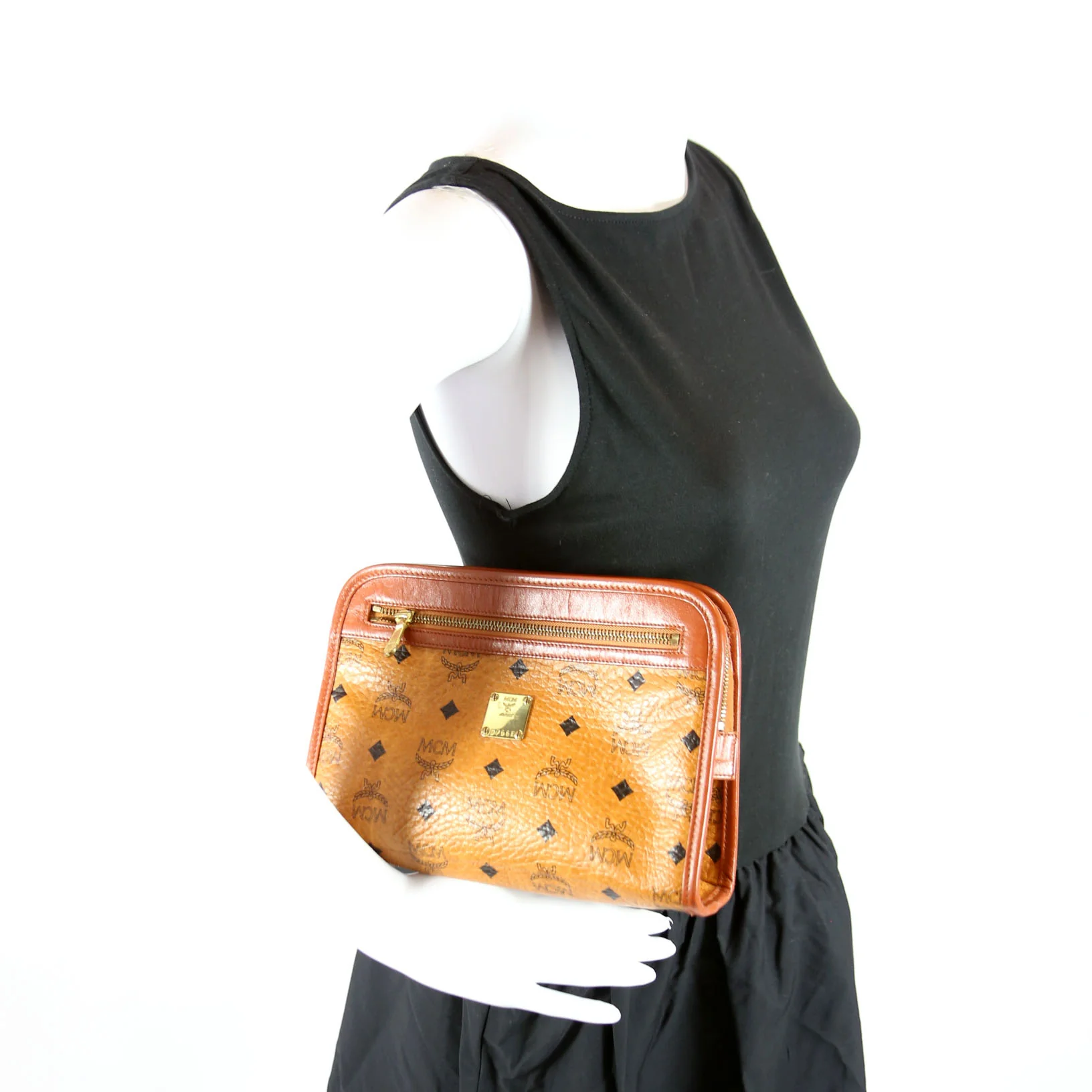 Visetos Leather Clutch Vintage Brown - Image 15