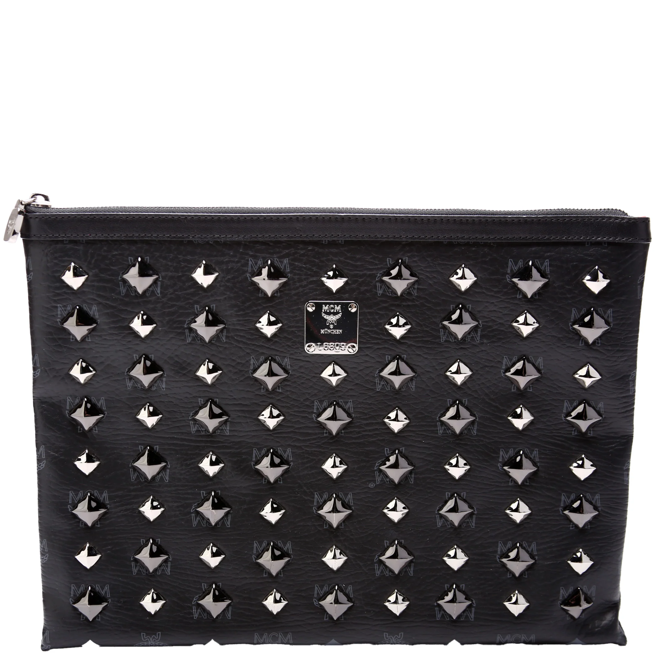 Visetos Studded Zip Clutch