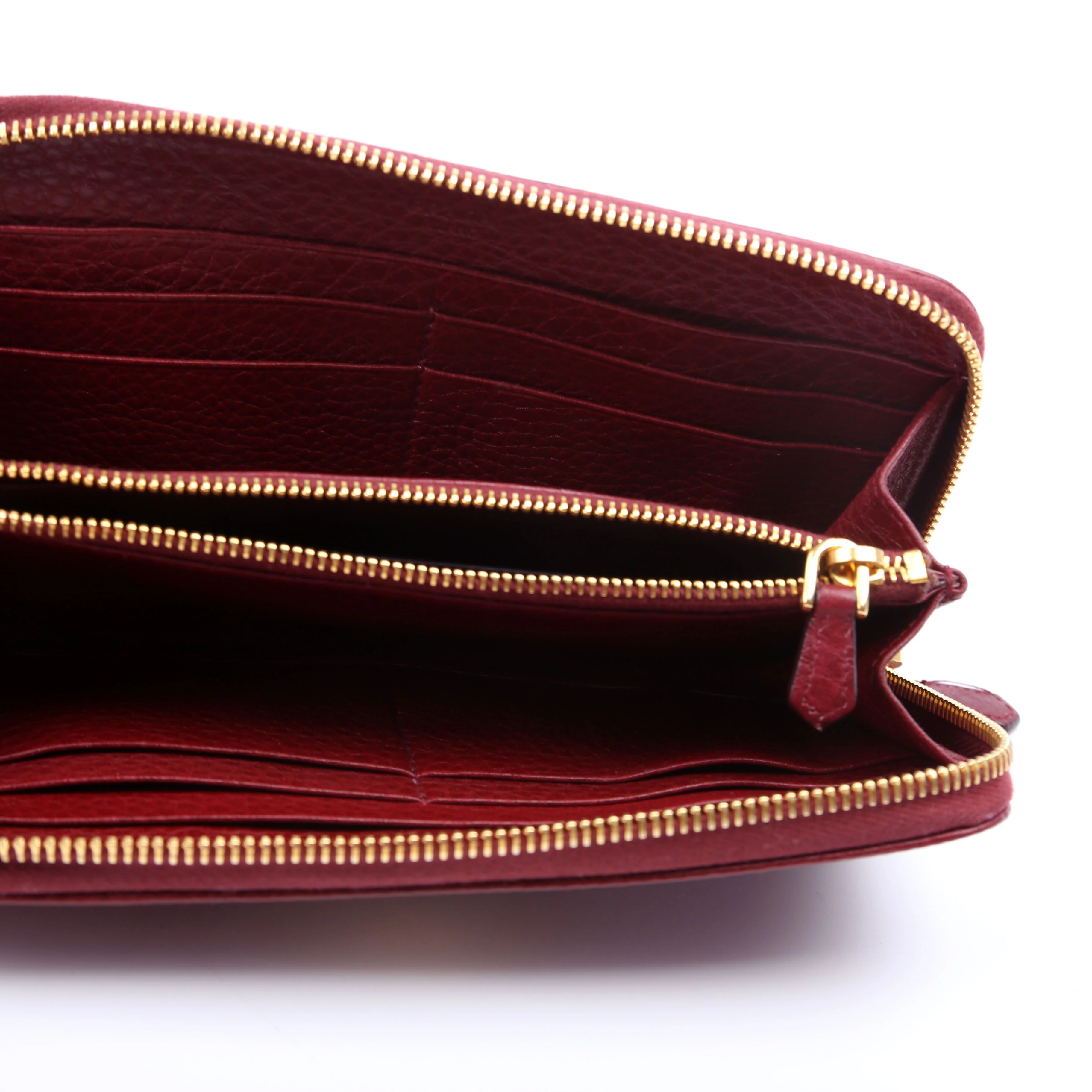 Vitello Daino Continental Zip Around Wallet Red - Image 11