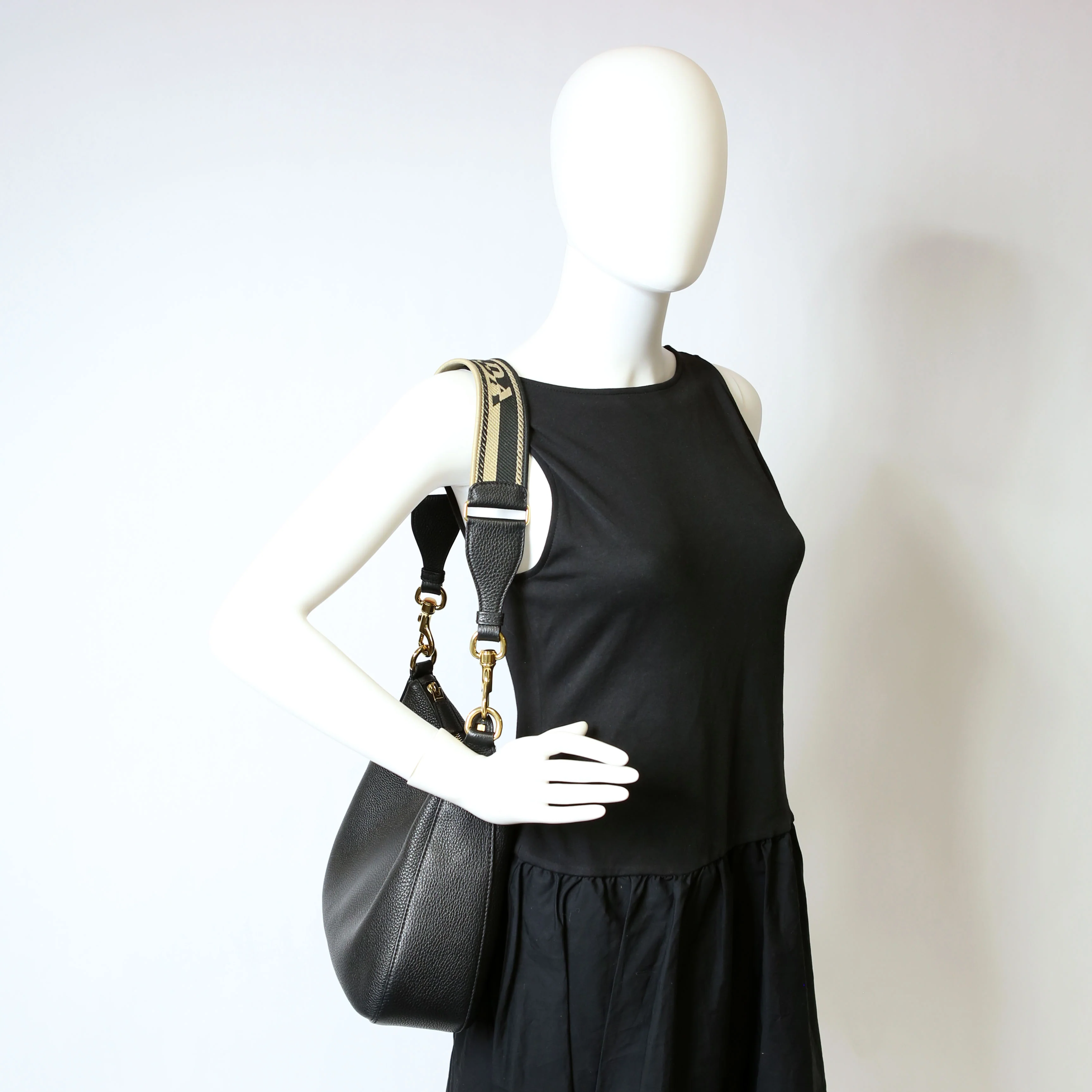 Vitello Daino Soft Leather Crossbody Black - Image 16
