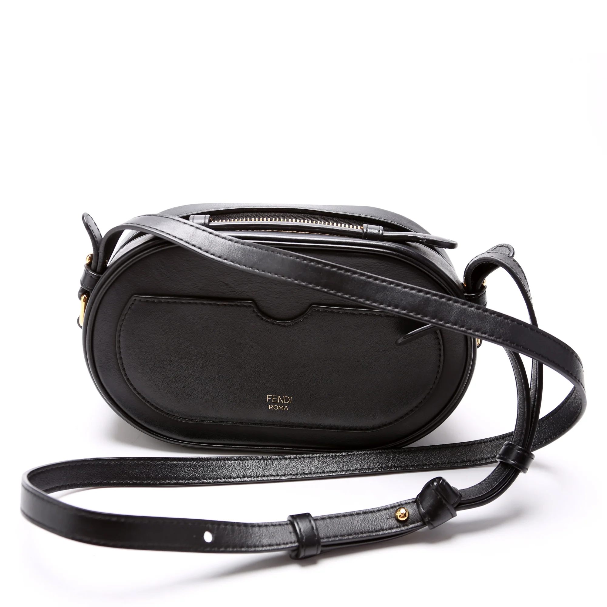 Vitello Grace Leather O'Lock Mini Camera Case Black - Image 3