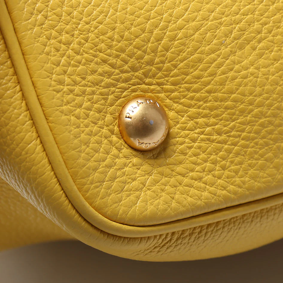Vitello Phenix Double Tote Yellow/Gold - Image 7