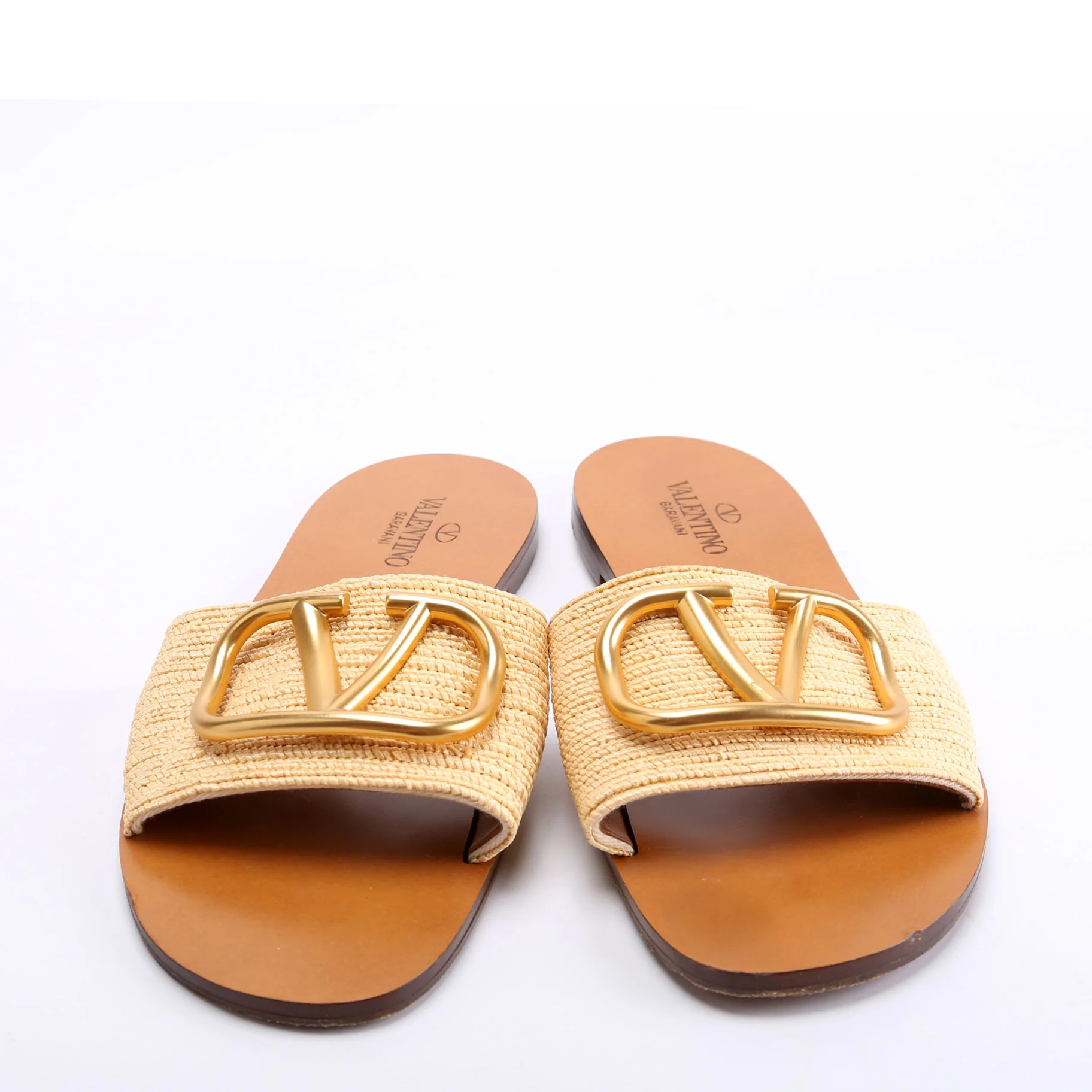 Vlogo Raffia Slide Sandals Size 37.5 - Image 2