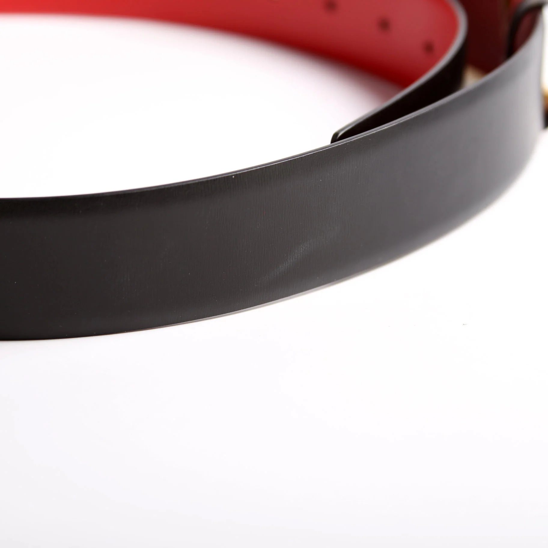 VLogo Signature 40MM Reverse Leather Size 80/32 Black/Red - Image 6