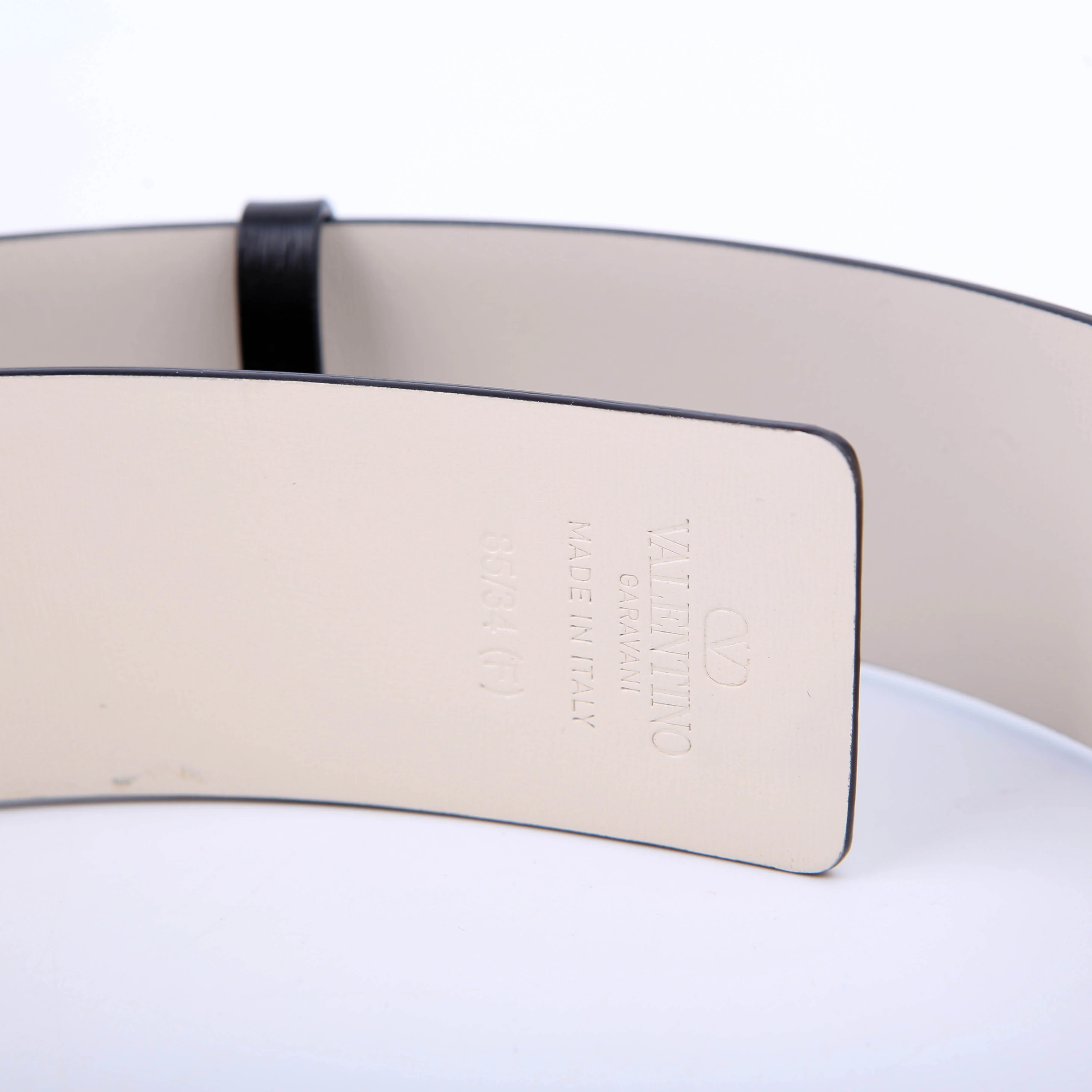 Vlogo Signature Pearl 40MM Belt Size 85/34 Black/Cream - Image 5