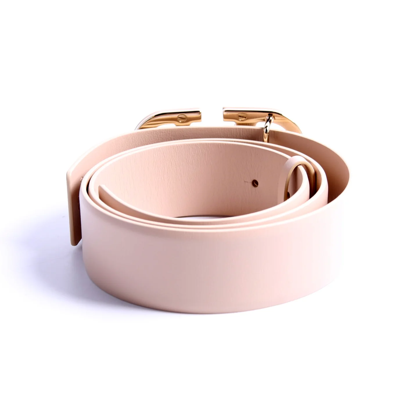 VLogo Thin Leather Belt Size 85/34 Beige - Image 3