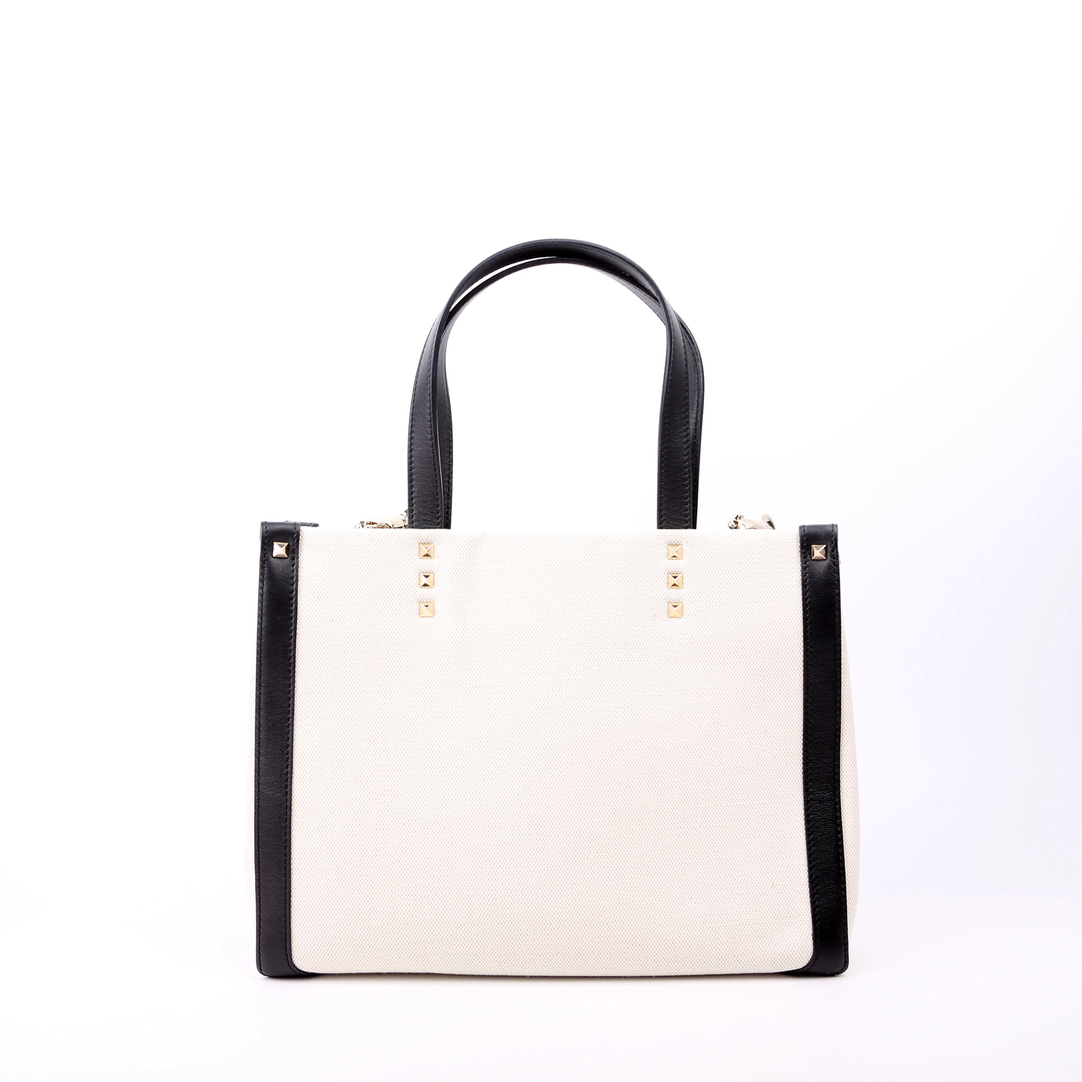 VLTN Canvas Tote Small White/Black - Image 3