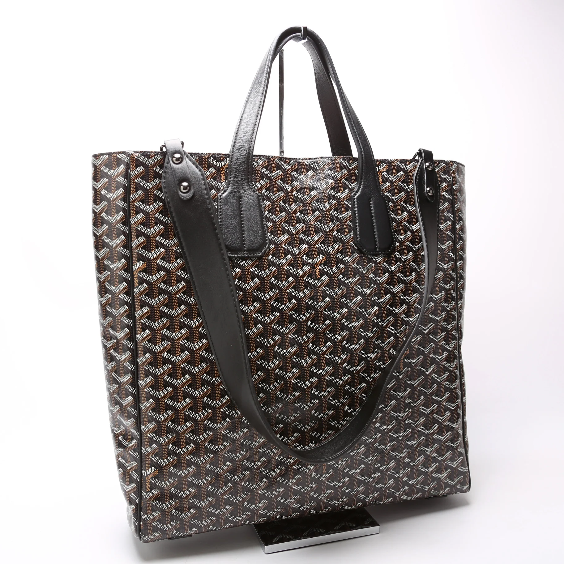 Voltaire Goyardine Canvas Tote Black - Image 2