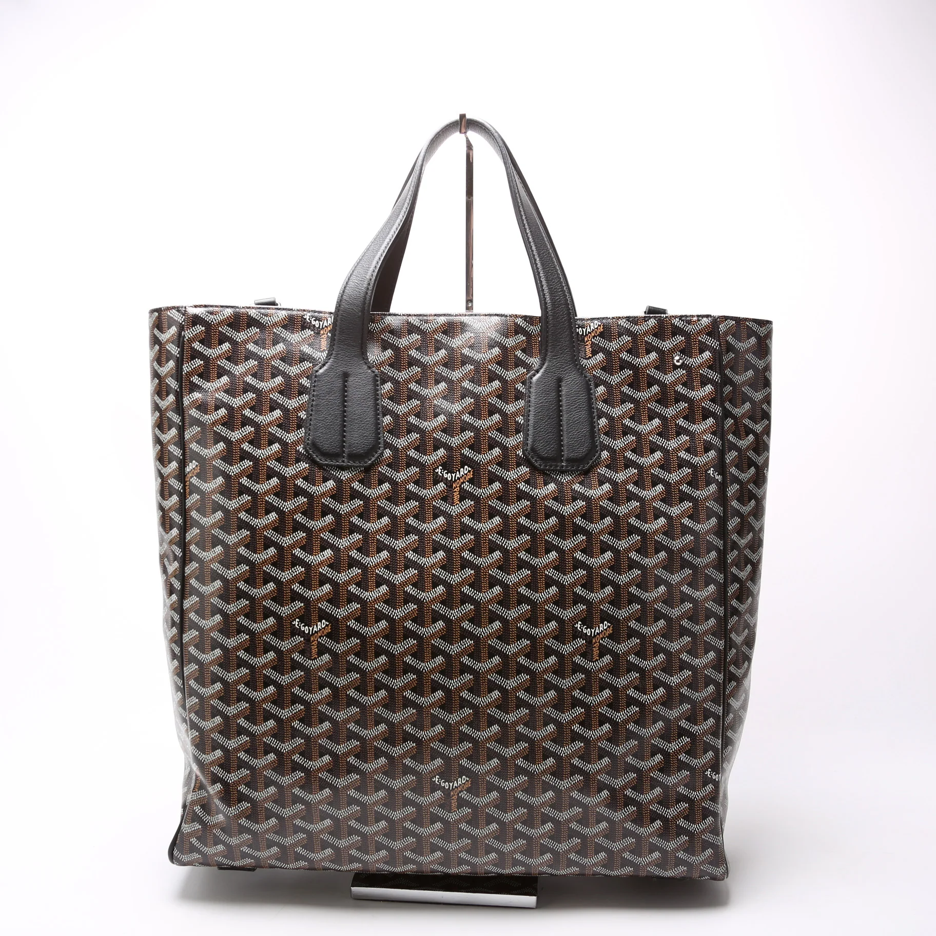 Voltaire Goyardine Canvas Tote Black - Image 3