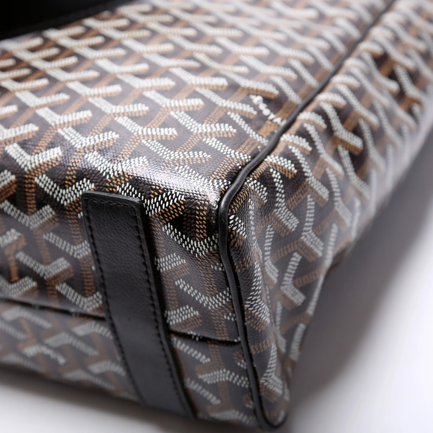 Voltaire Goyardine Canvas Tote Black - Image 6
