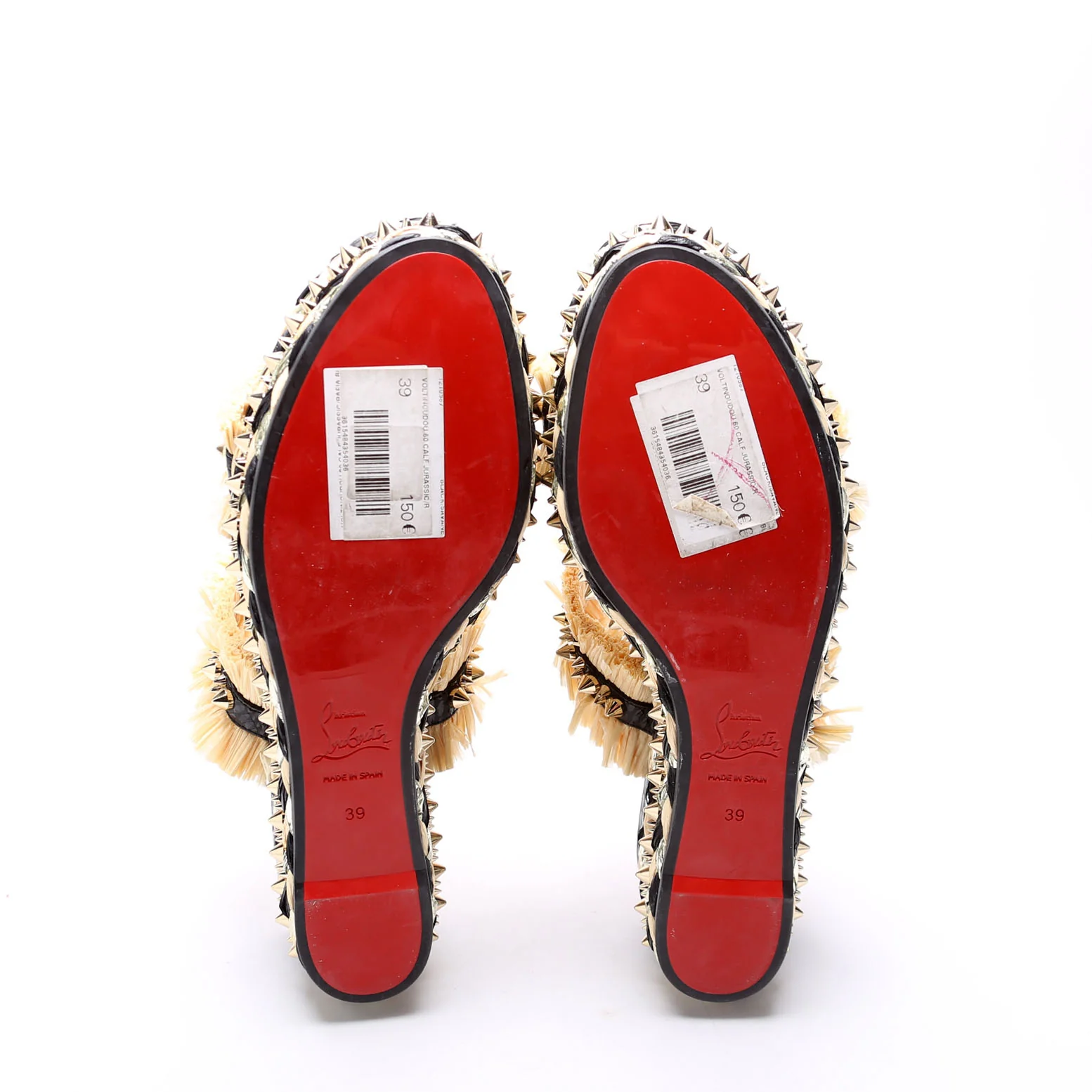 Voltinoudou Raffia Studded Spike Sandals Siz 39 - Image 6