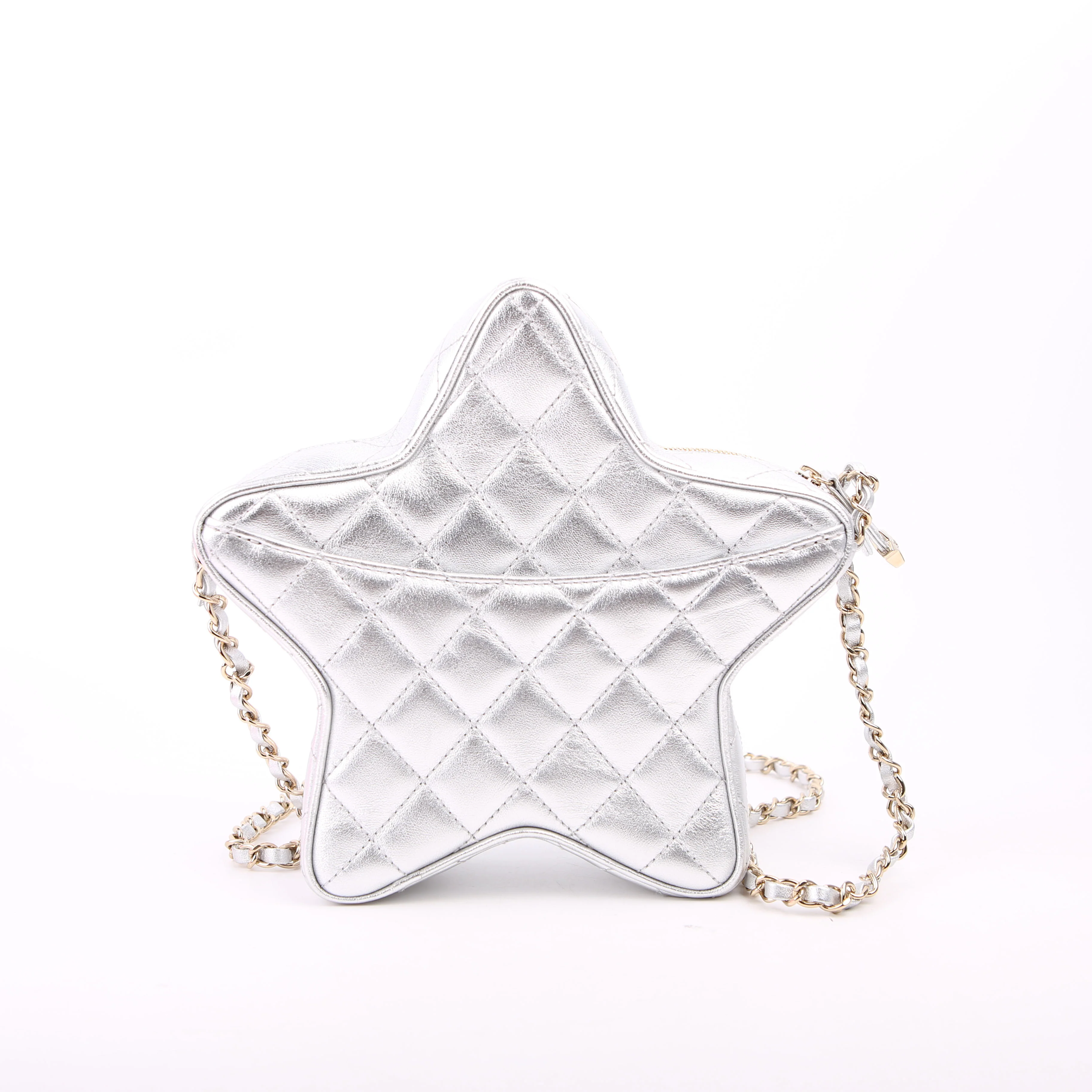 Walk Of Fame Star Bag Metallic Lambskin RFID Silver - Image 3