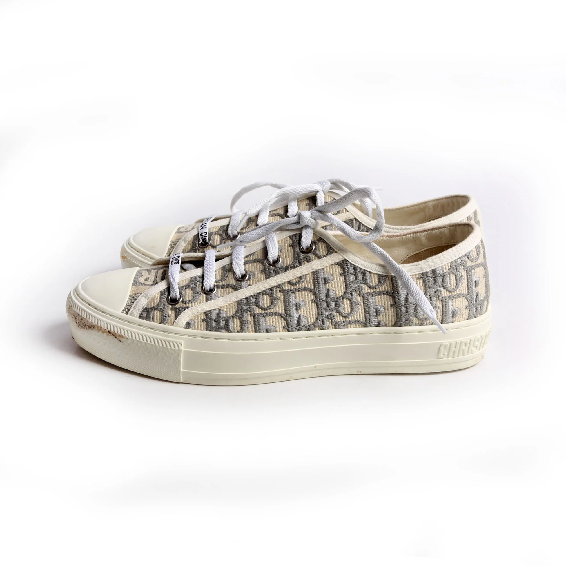 Walk'N'Dior Sneakers Size 39.5 White/Grey - Image 3
