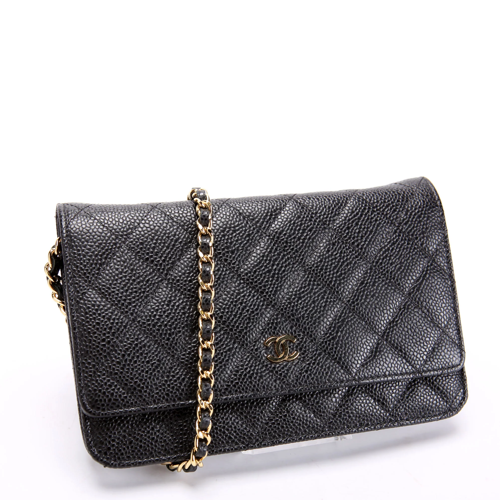 Wallet On Chain Classic Quilted Caviar Black - Image 2