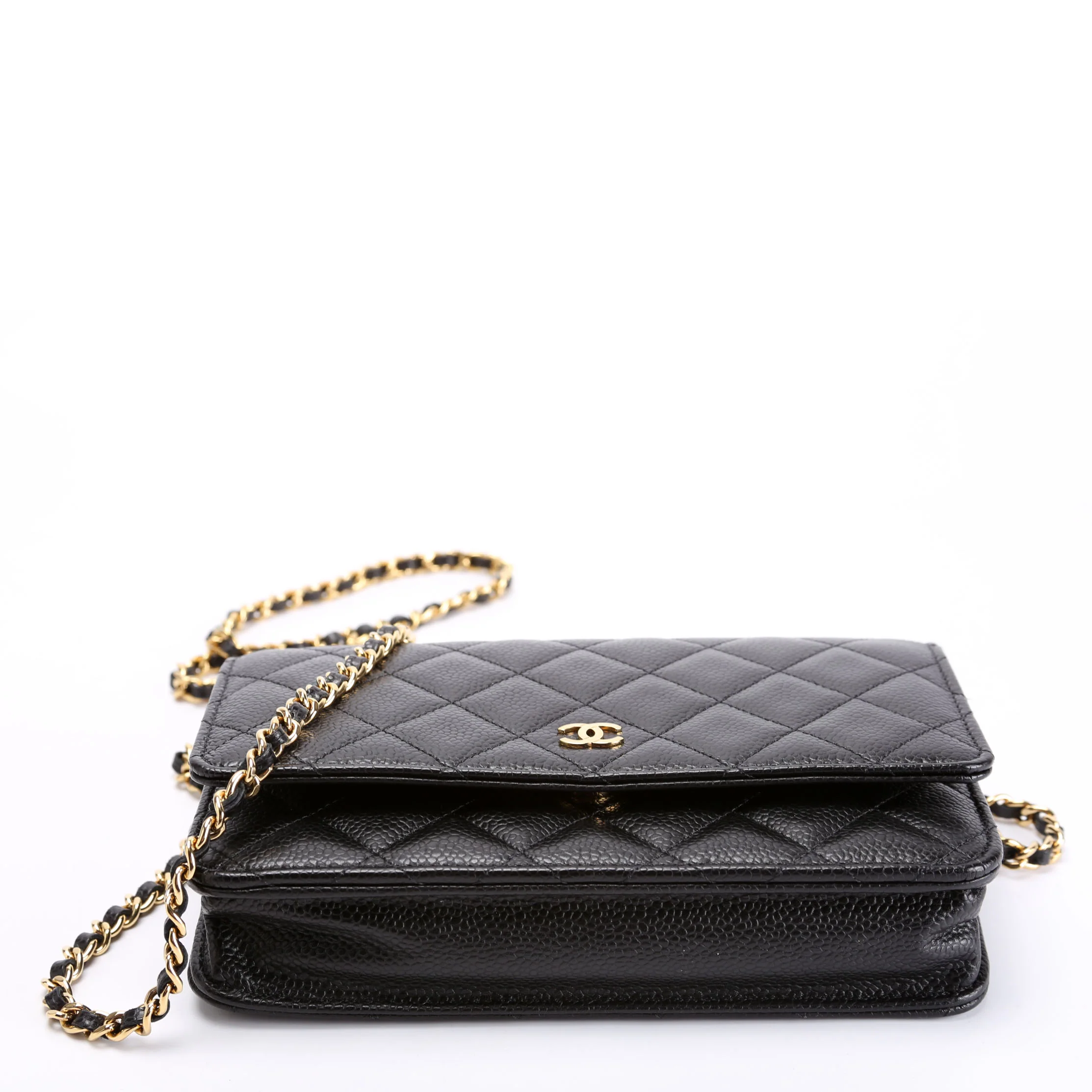 Wallet On Chain Classic Quilted Caviar RFID Black - Image 4