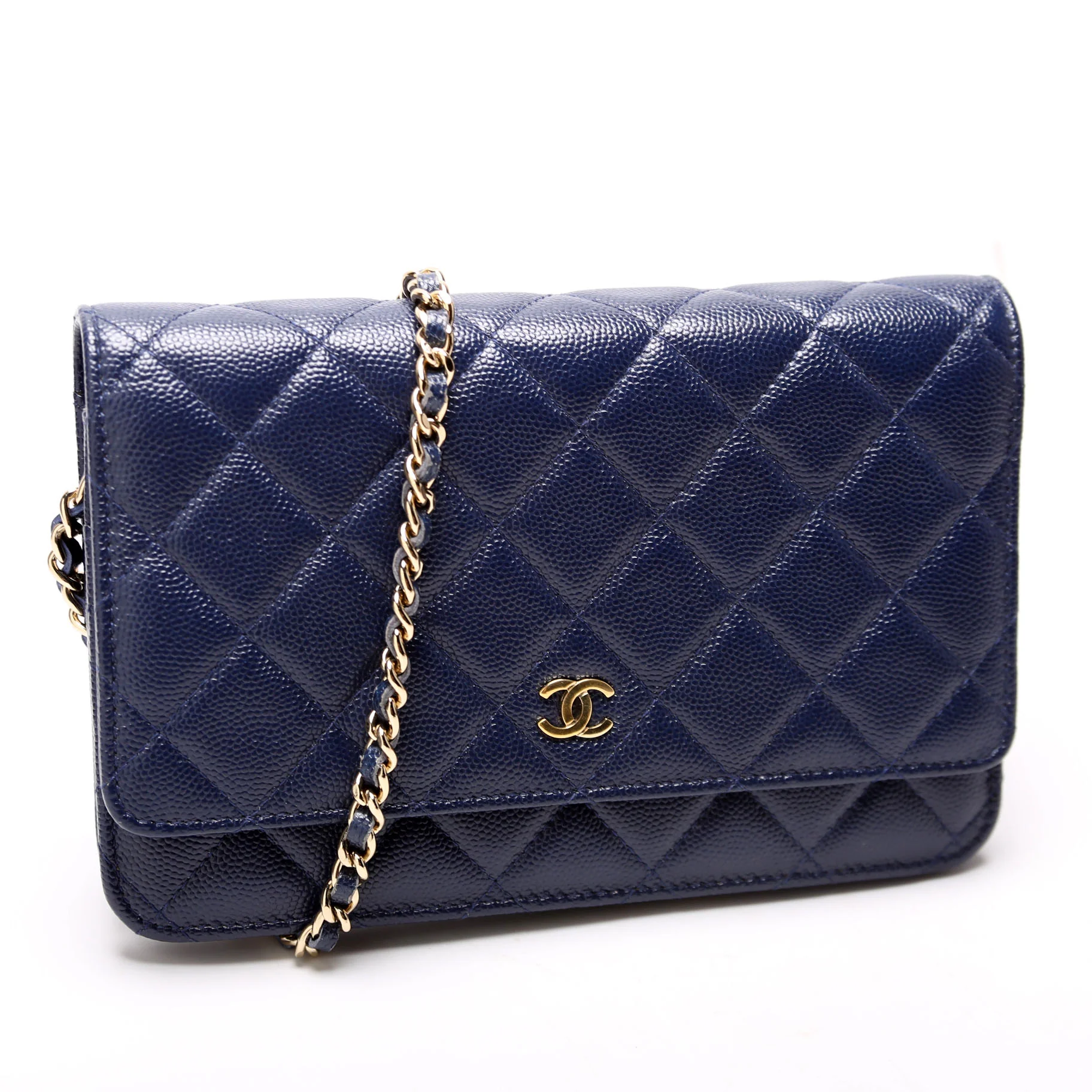 Wallet On Chain Quilted Caviar Blue - Image 2