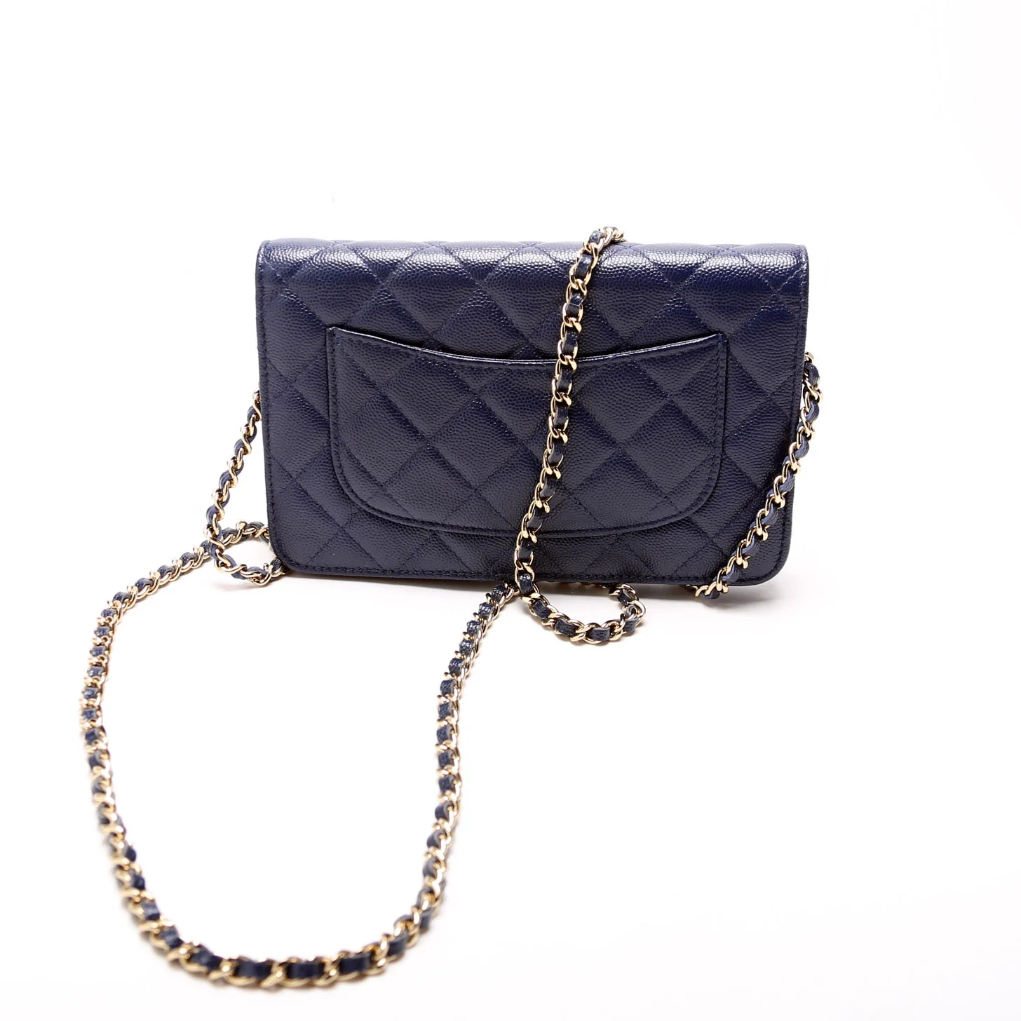 Wallet On Chain Quilted Caviar Blue - Image 3
