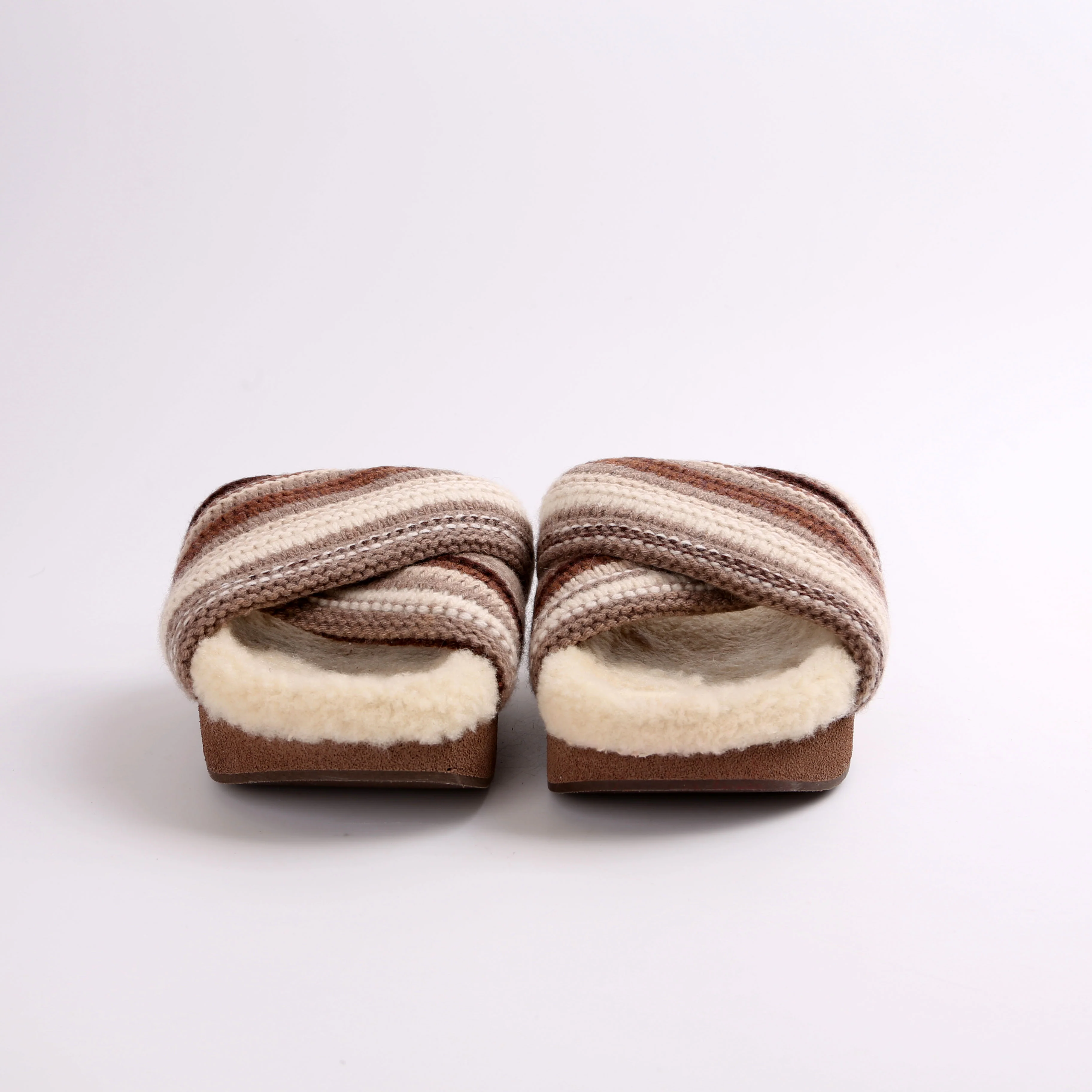 Wavy Knit/Shearling Slides Sz 37 - Image 2
