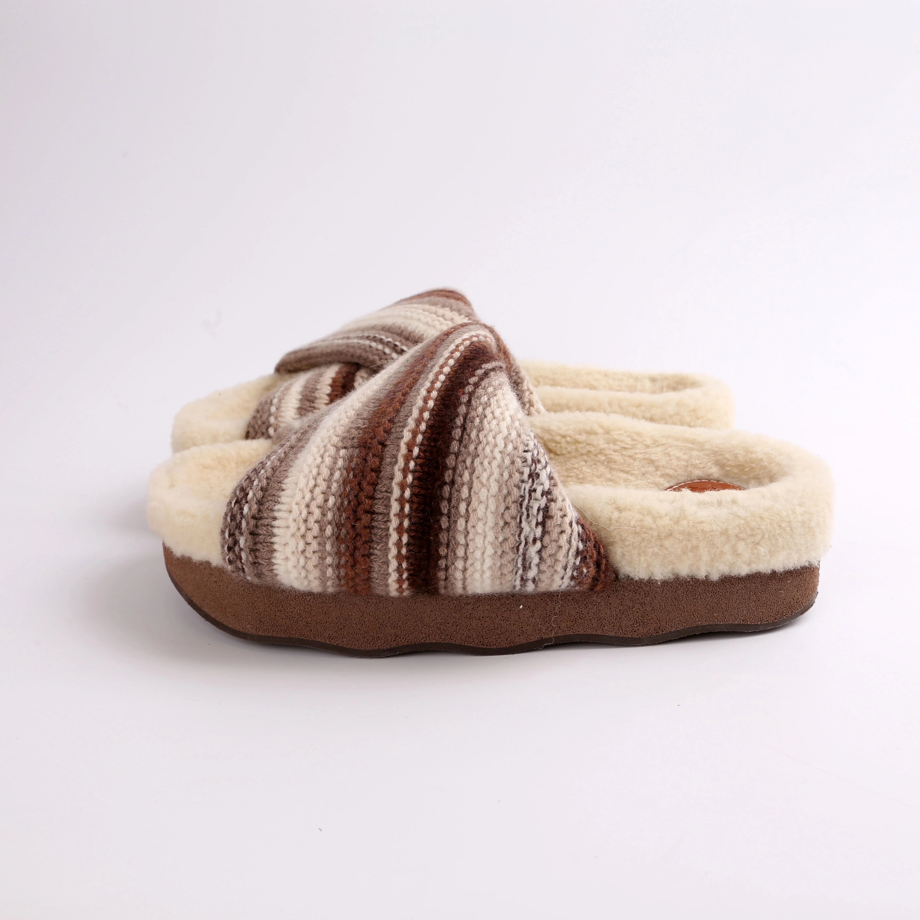 Wavy Knit/Shearling Slides Sz 37 - Image 4