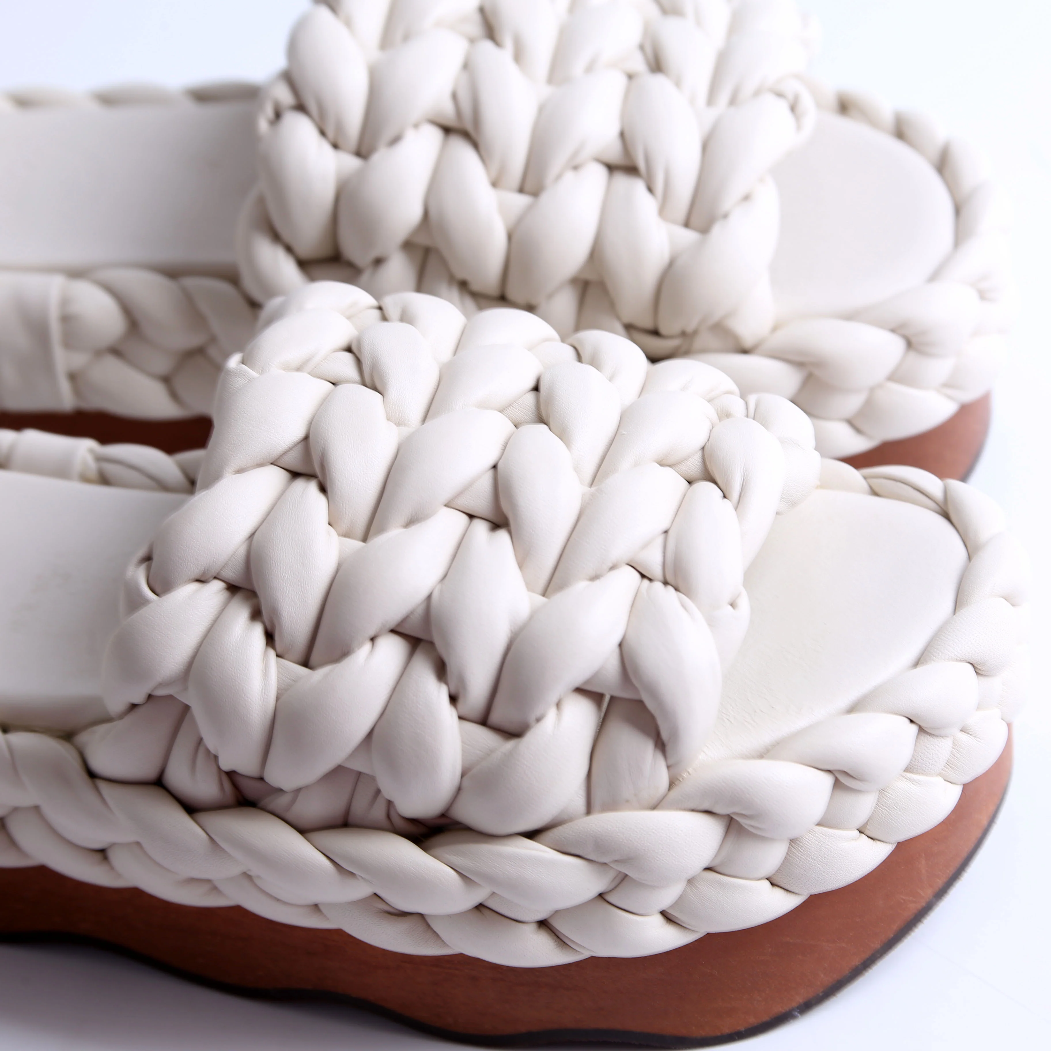 Wavy Leather Platform Slides Size 38 - Image 8