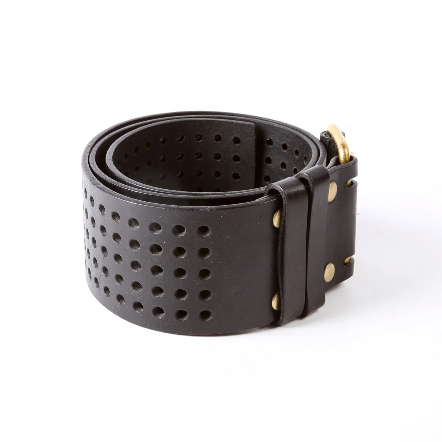 Wide Perforated Belt 172141 Size 80/32 Black - Image 4