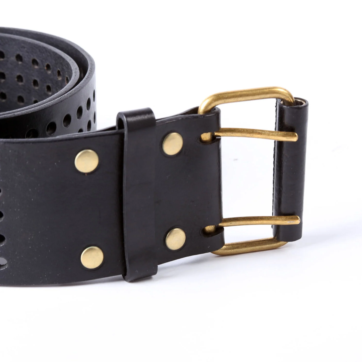 Wide Perforated Belt 172141 Size 80/32 Black - Image 6