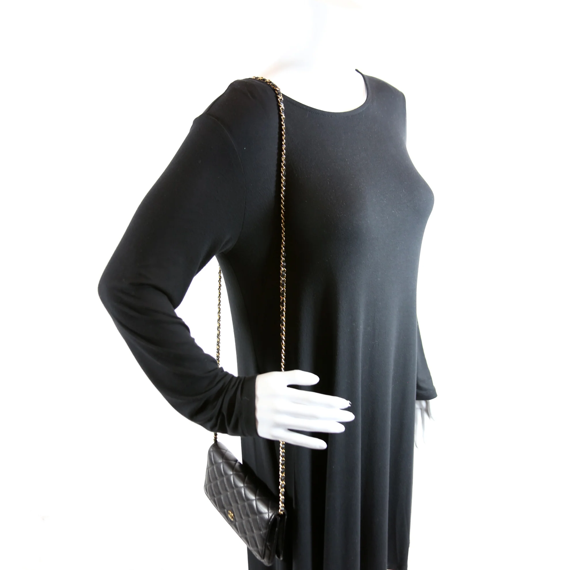 WOC Classic Quilted Lambskin Black - Image 10