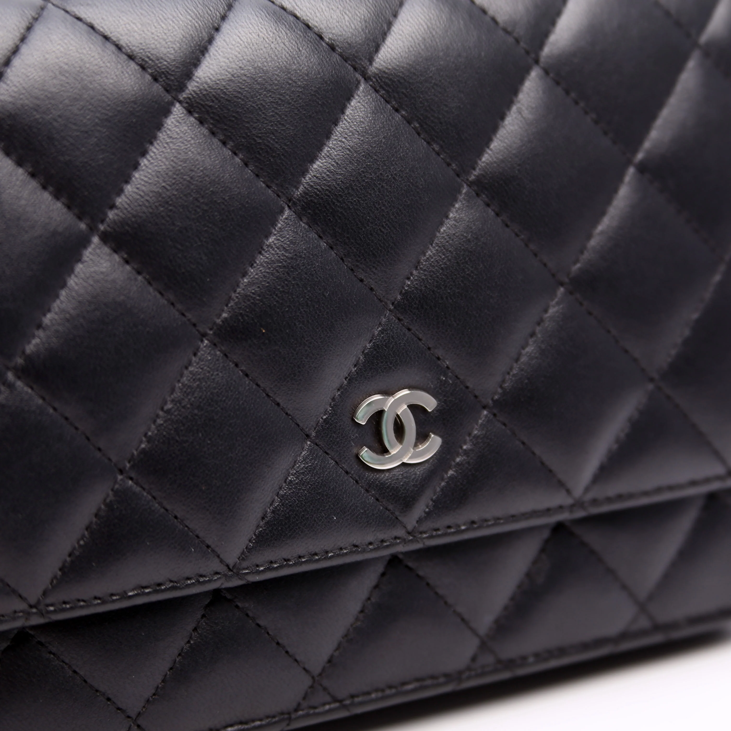 WOC Classic Quilted Lambskin Black - Image 10