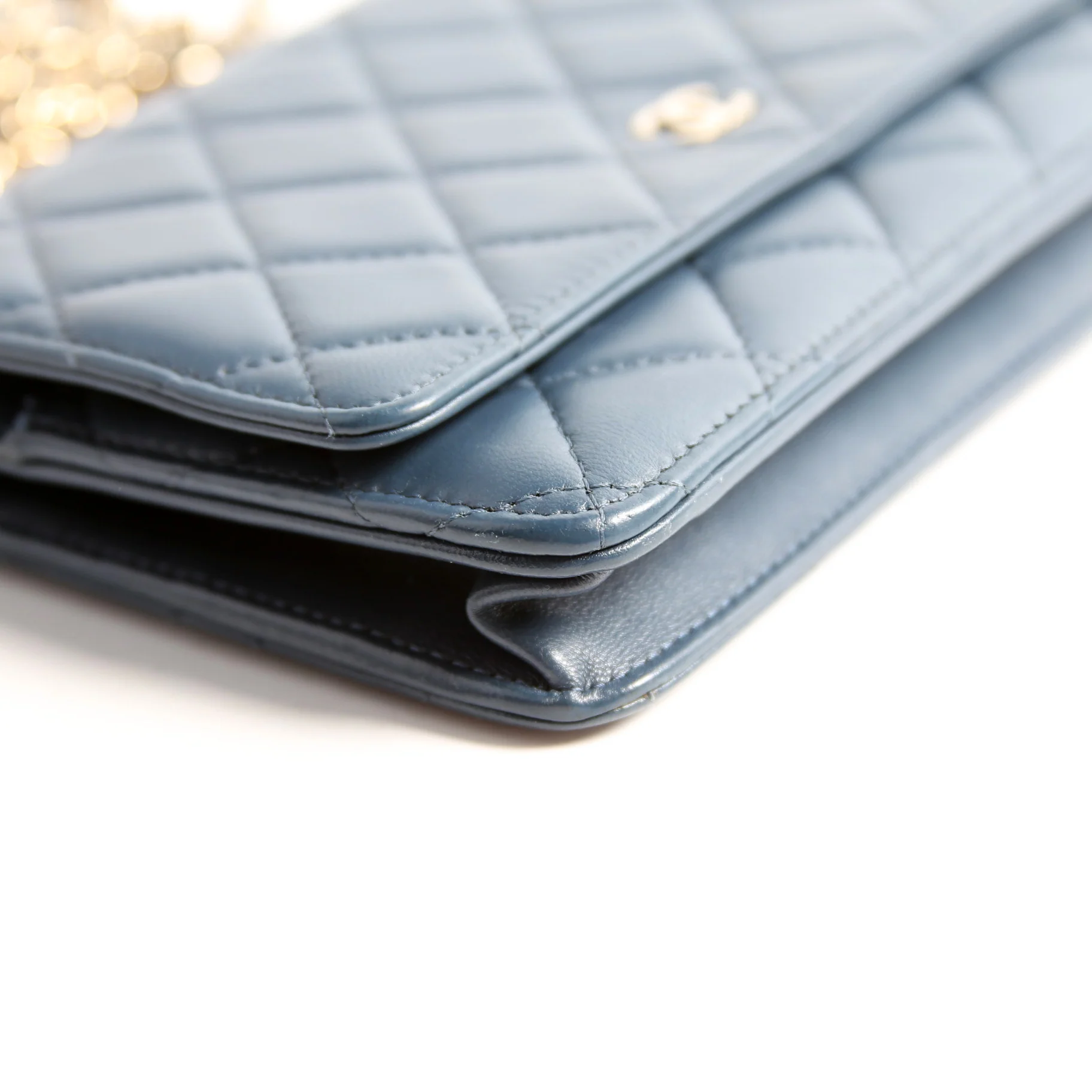 WOC Classic Quilted Lambskin Navy - Image 6