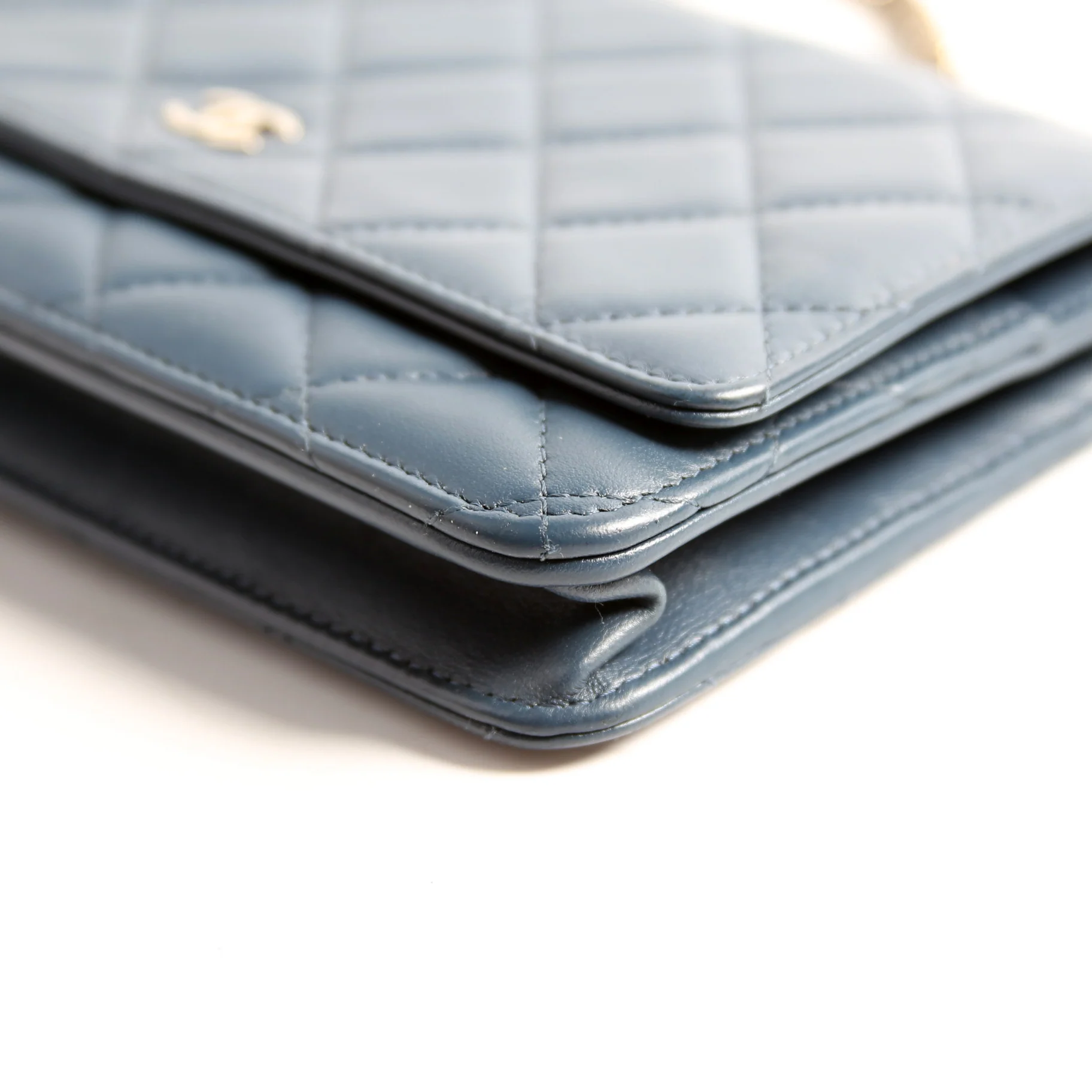 WOC Classic Quilted Lambskin Navy - Image 7