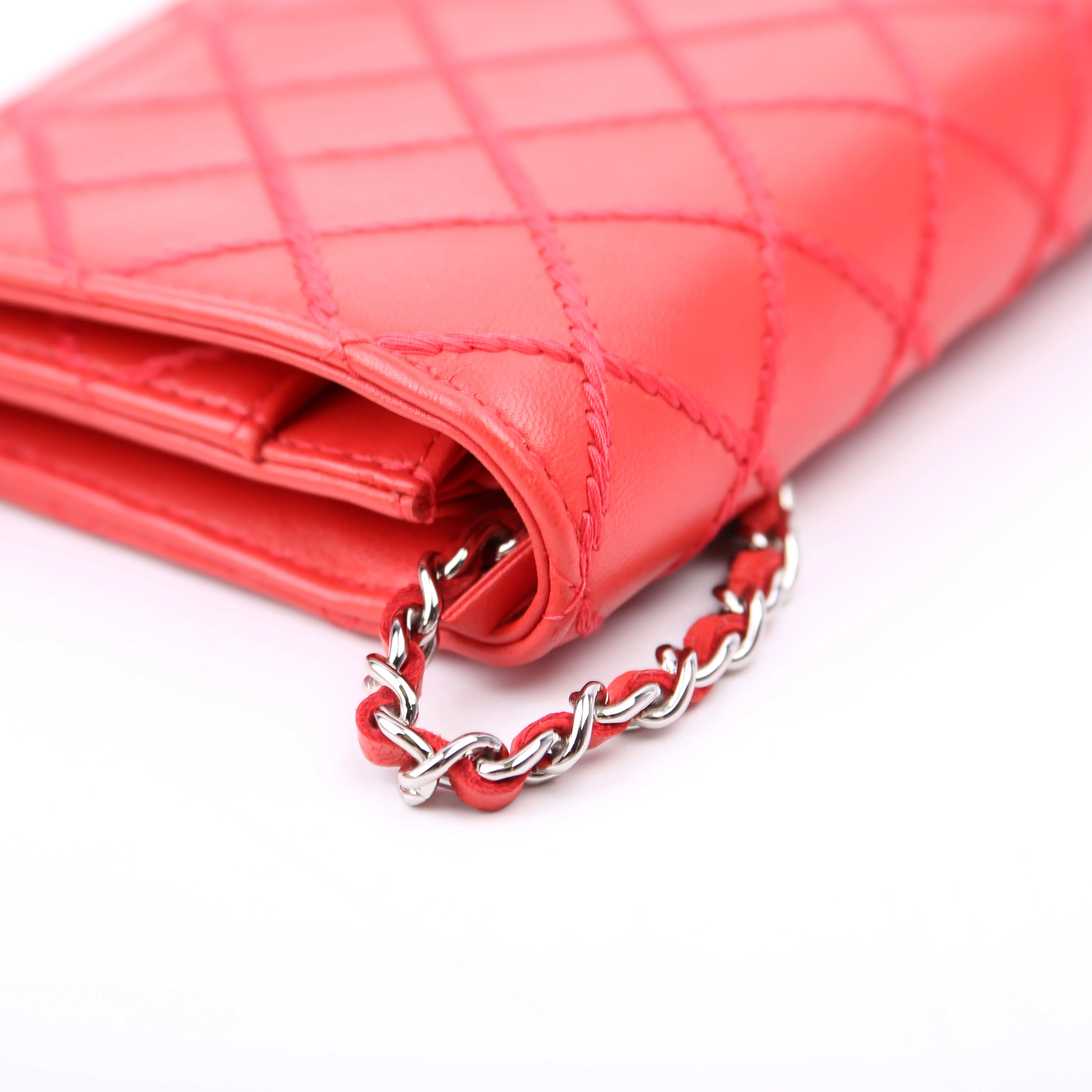 WOC Diamond Stitch Calfskin Red - Image 8