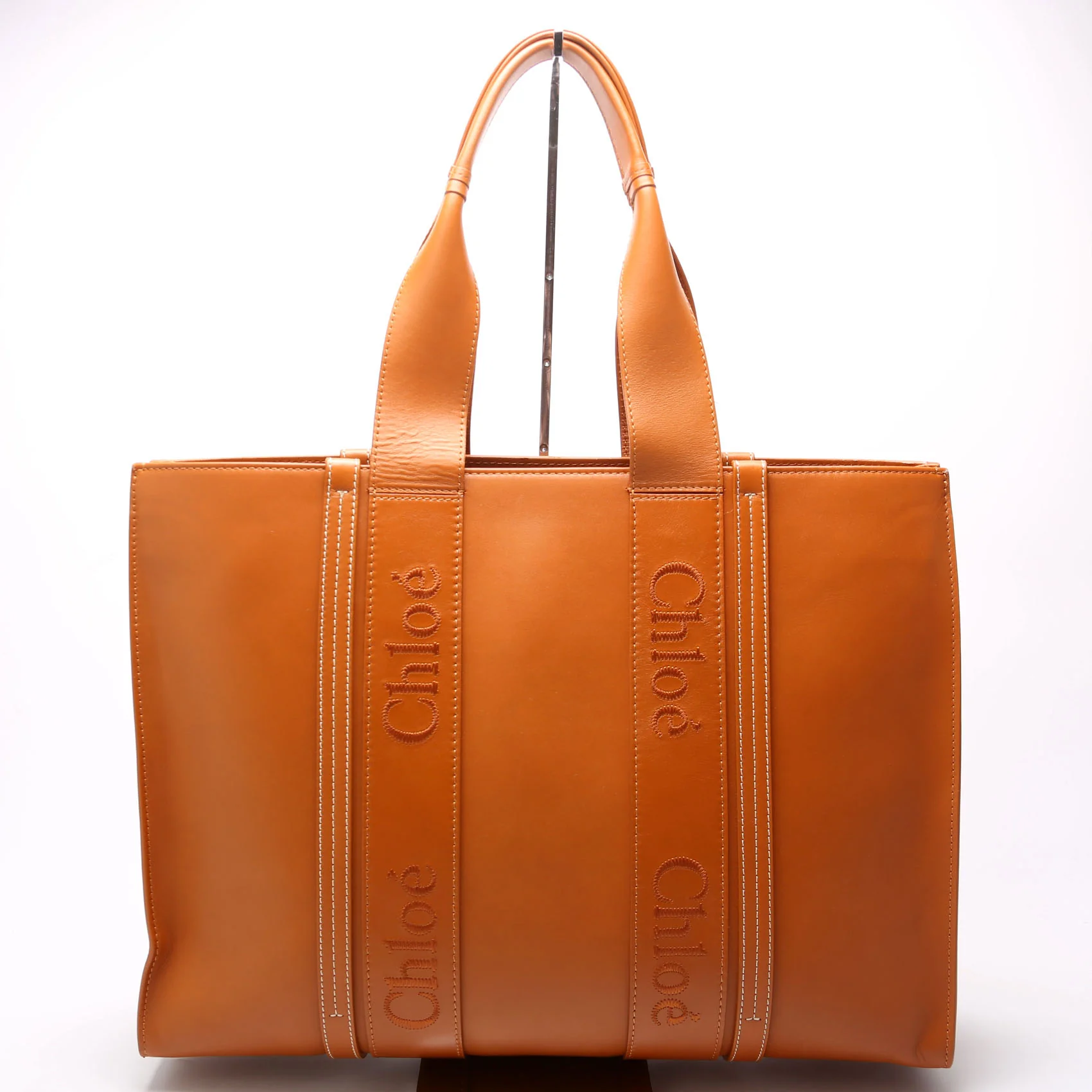 Woody Leather Tote Large Brown - Image 3