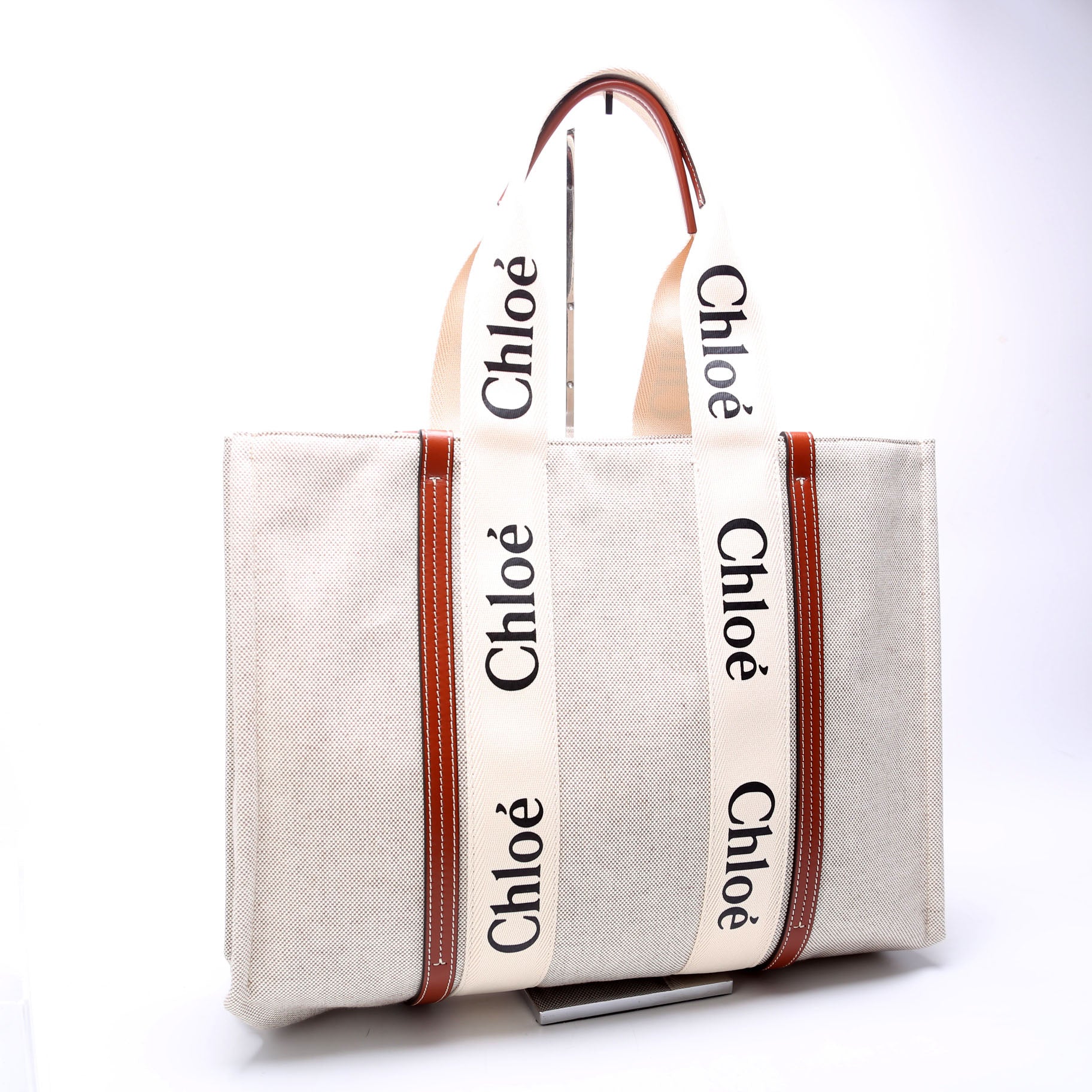 Woody Ribbon Tote Large Brown - Image 2