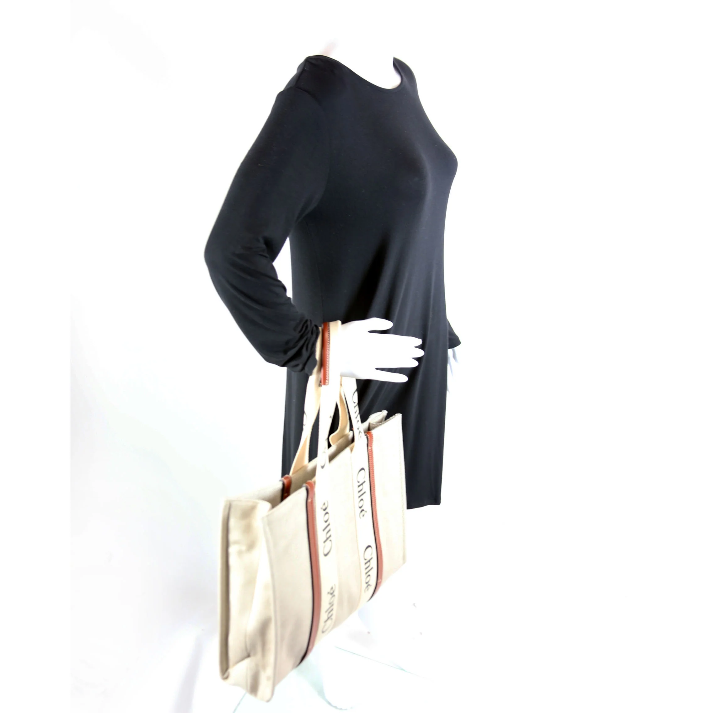 Woody Ribbon Tote Large Brown - Image 9