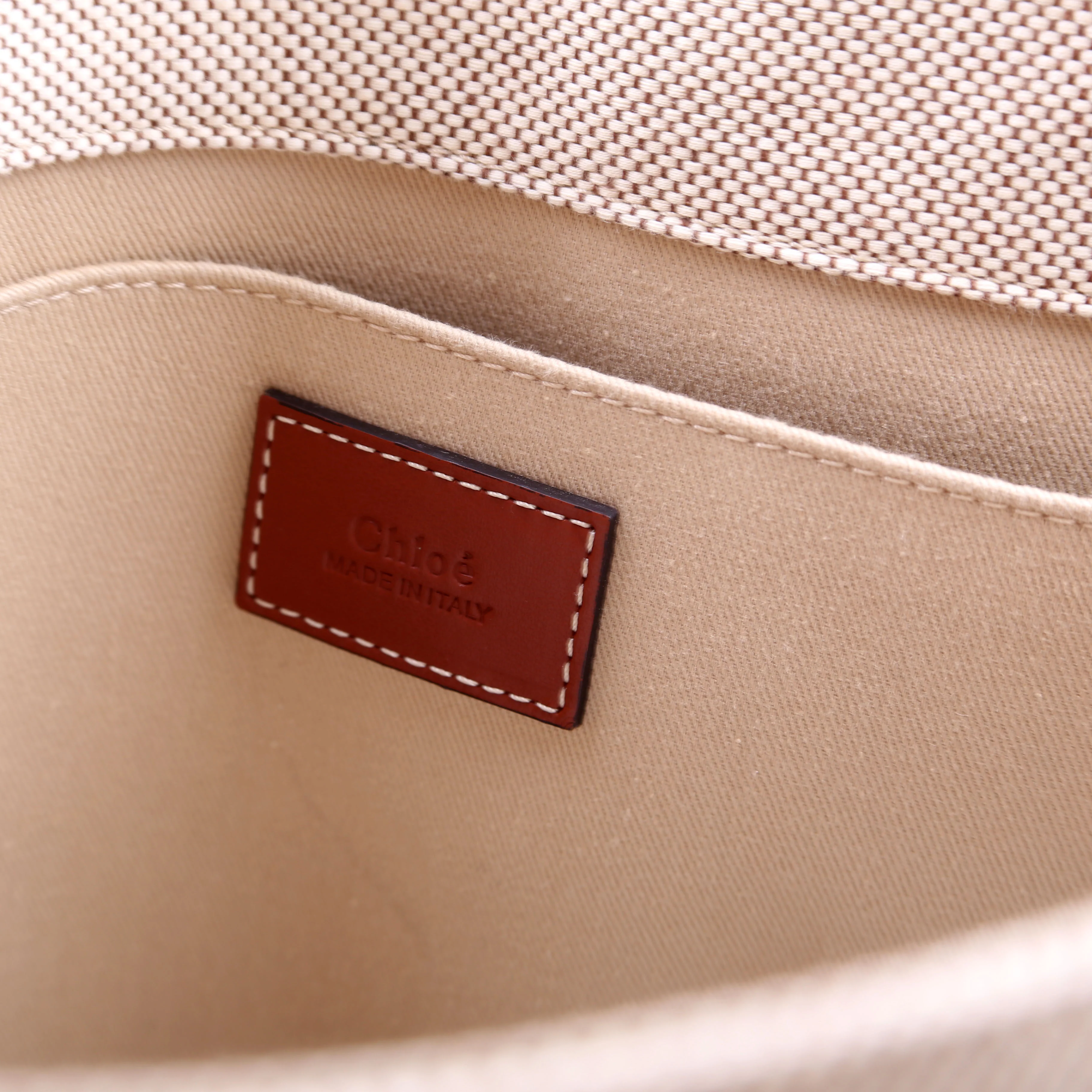 Woody Ribbon Tote Medium Beige/Brown - Image 7