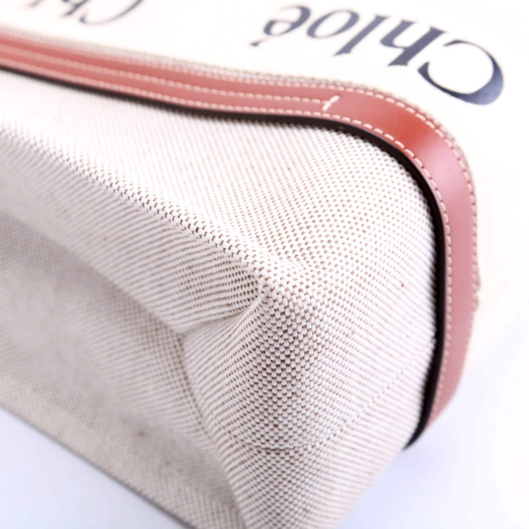 Woody Ribbon Tote Medium Beige/Brown - Image 5