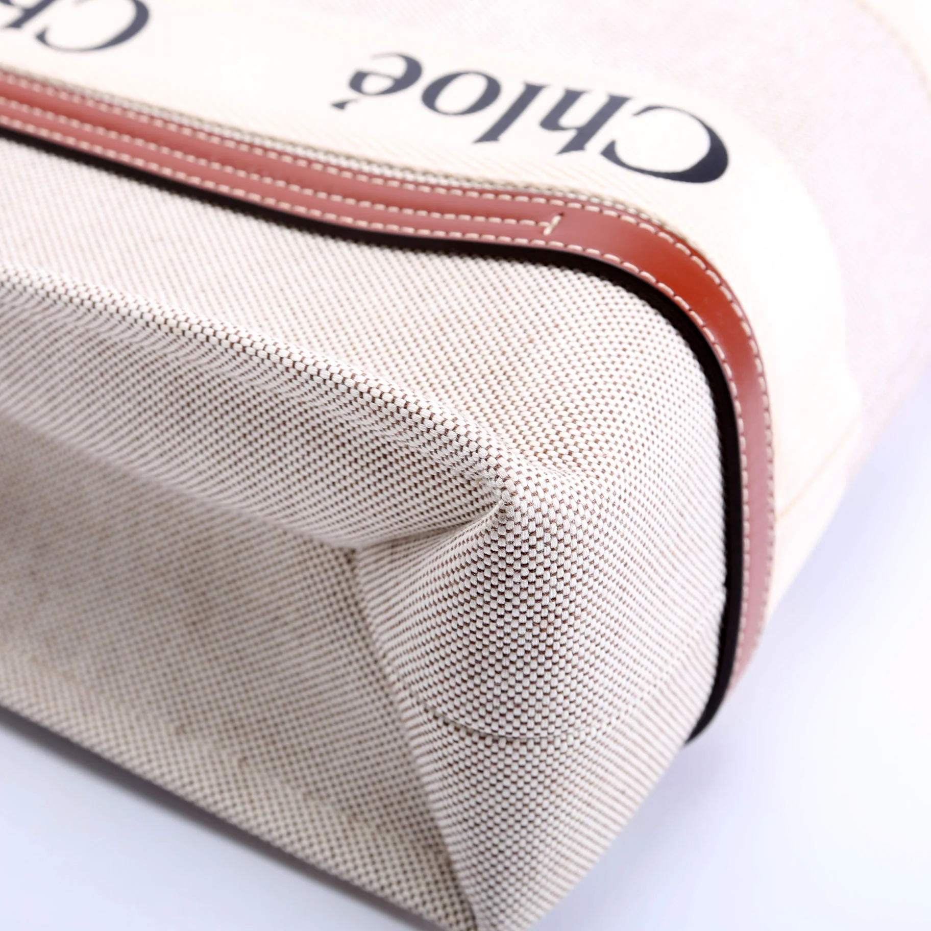 Woody Ribbon Tote Medium Beige/Brown - Image 5