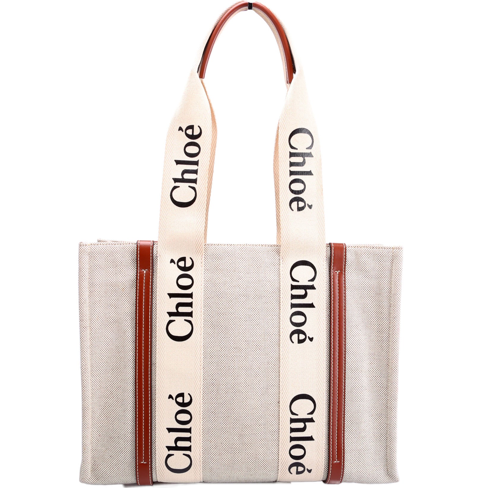 Woody Ribbon Tote Medium Beige/Brown